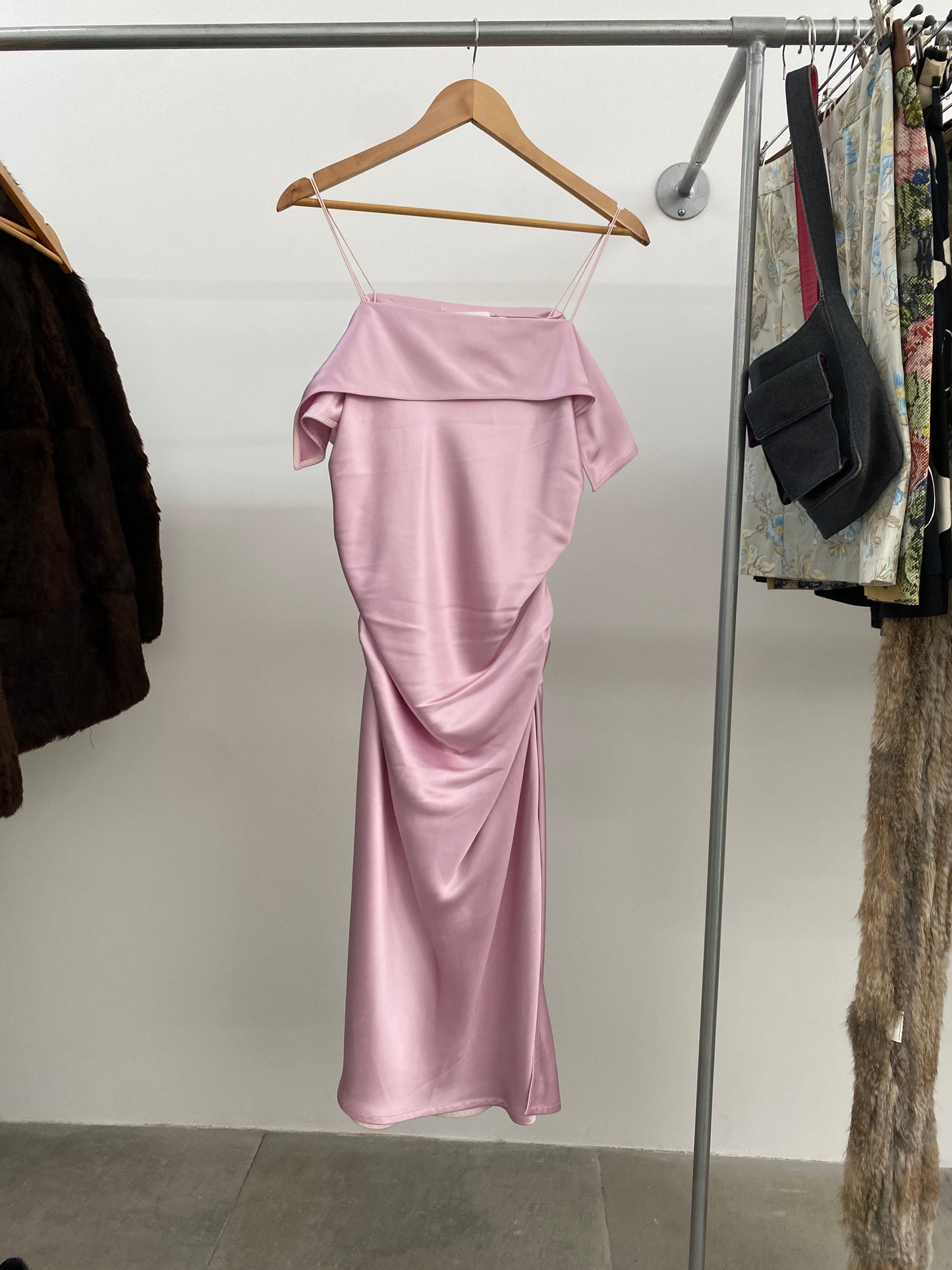 HELMUT LANG front drape dress (S)
