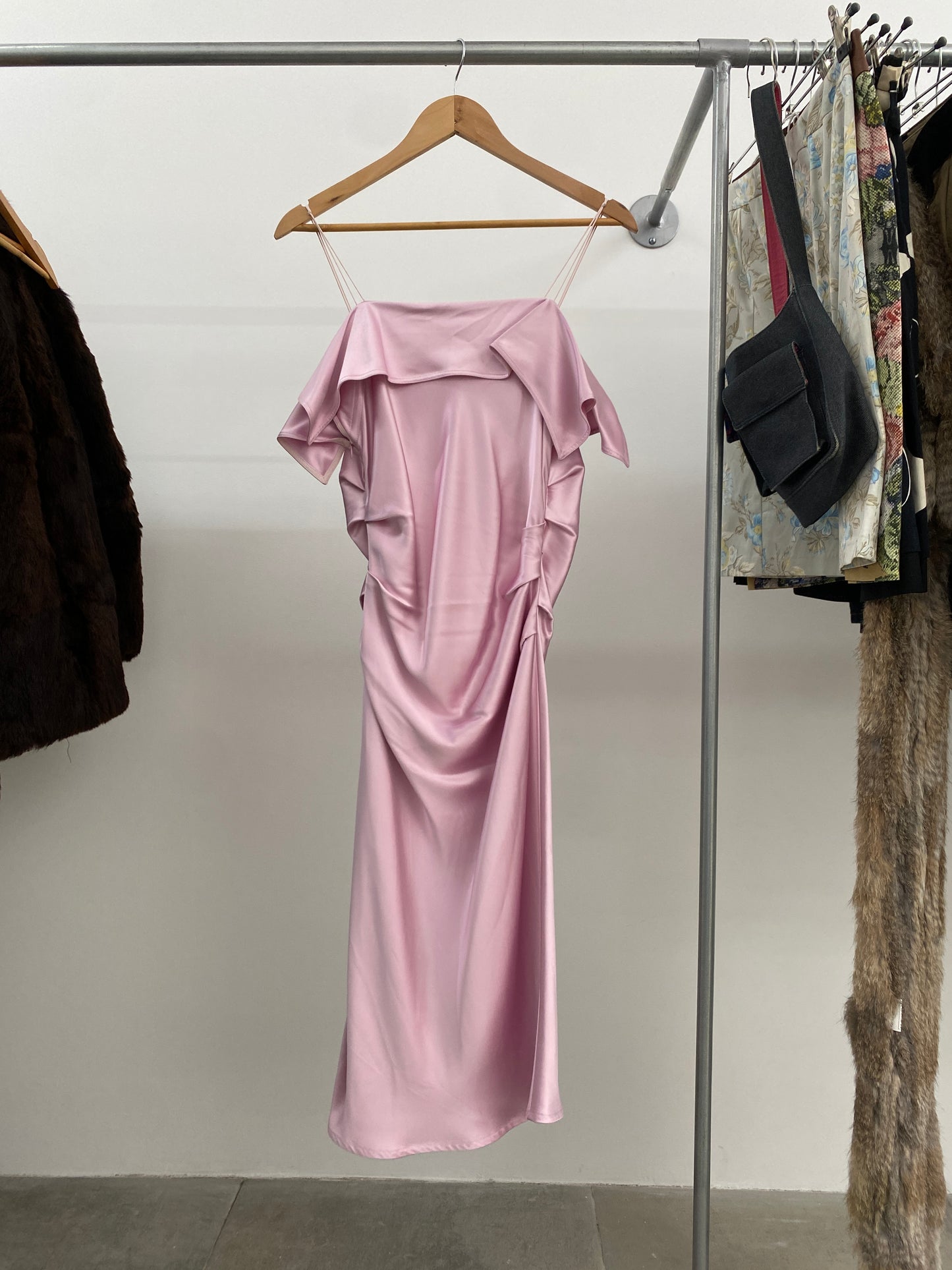 HELMUT LANG front drape dress (S)