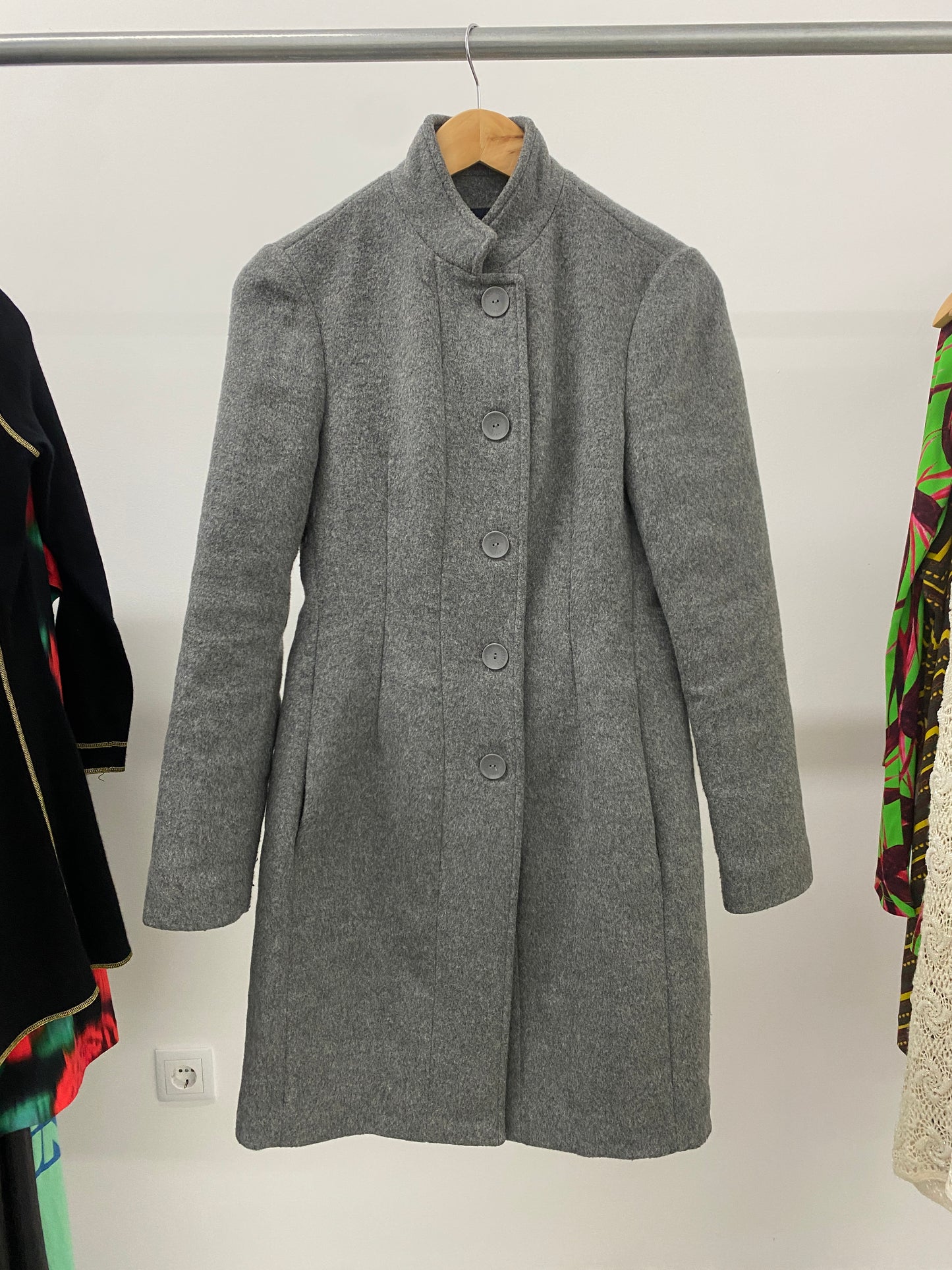 ARMANI grey wool coat (S)