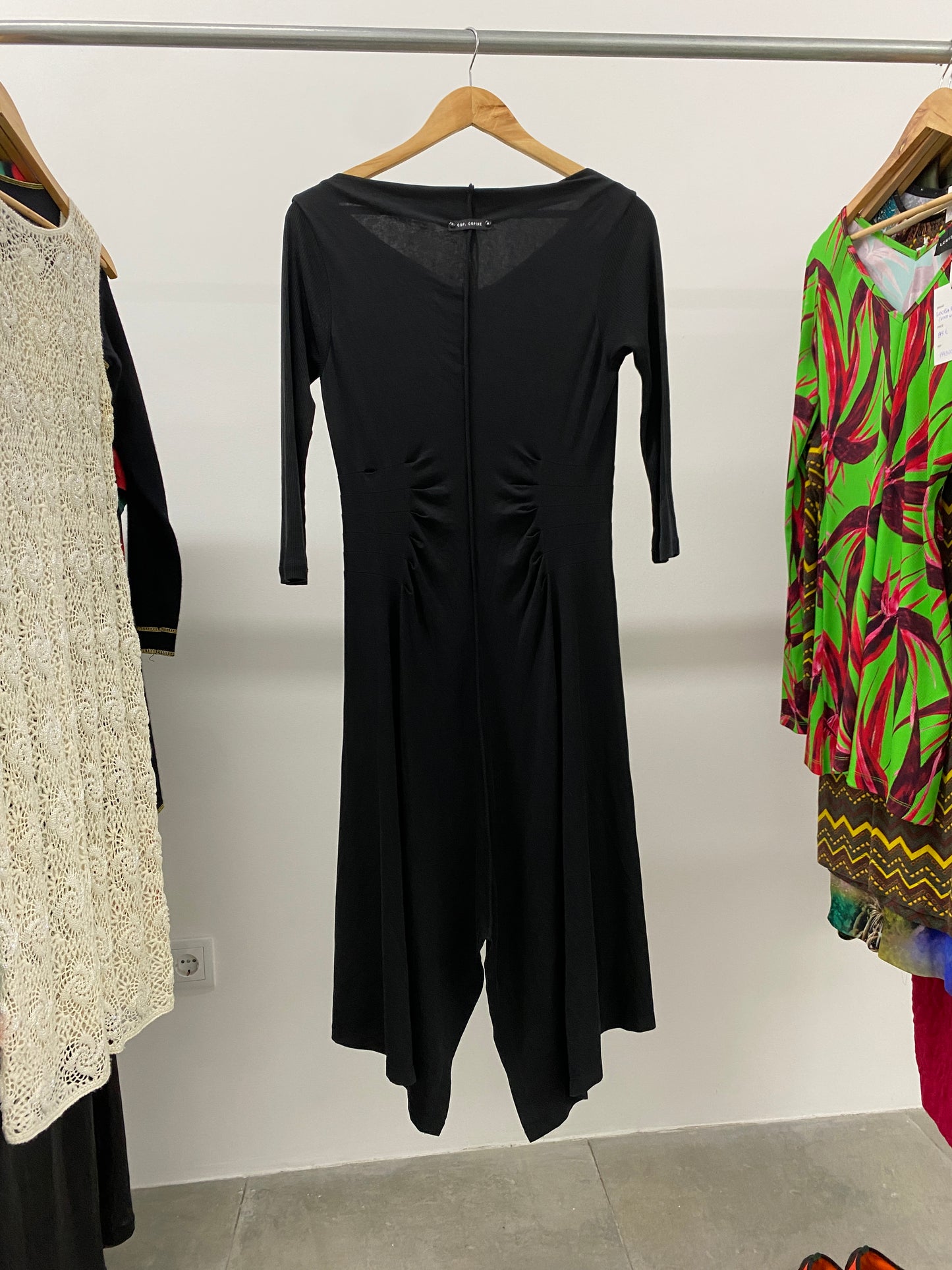 COP COPINE black draped dress (M)