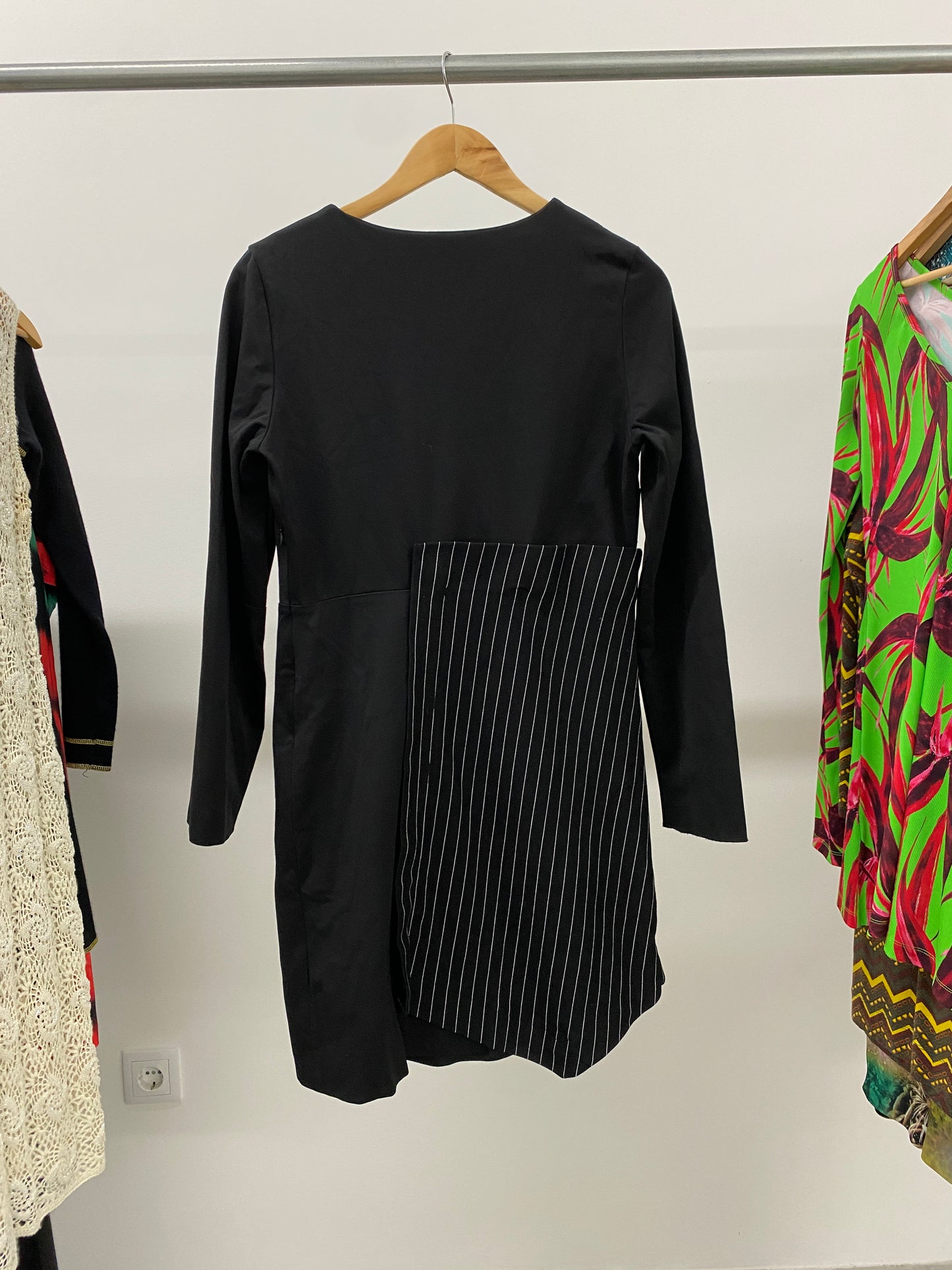 COP COPINE pin stripe patchwork dress (L)