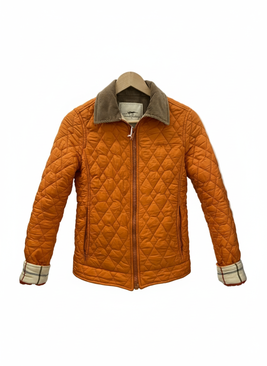 BURBERRY orange puffer (XS)