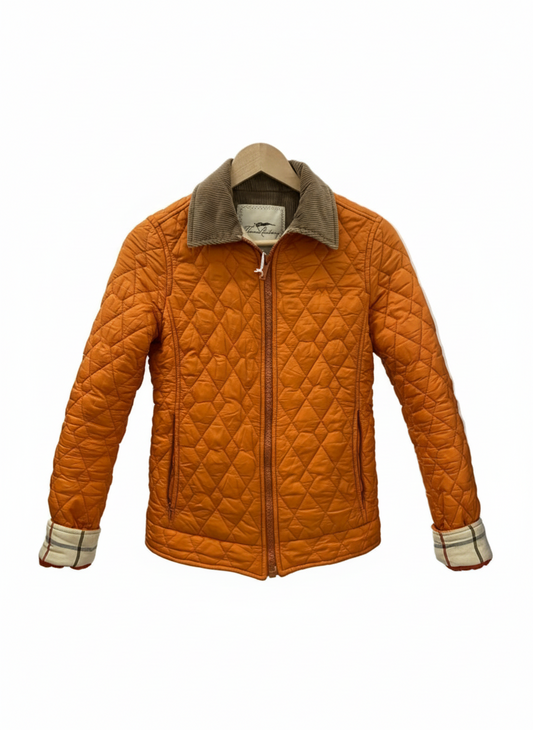 BURBERRY orange puffer (XS)