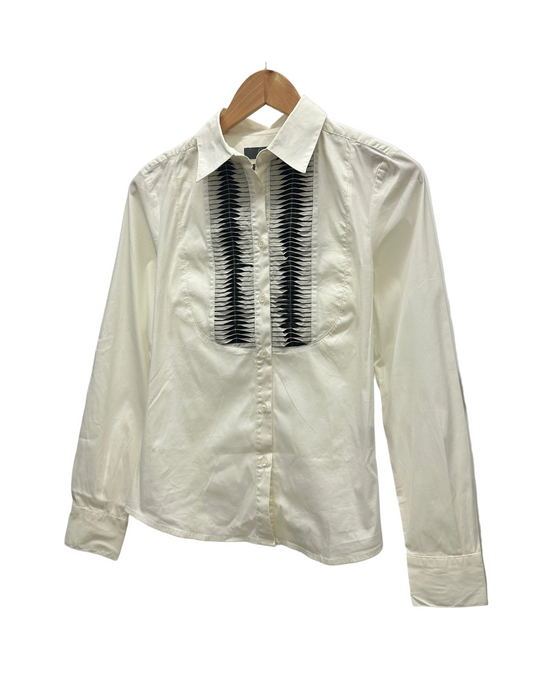 ALEXANDER MCQUEEN  white shirt w/ ruffled details (M)