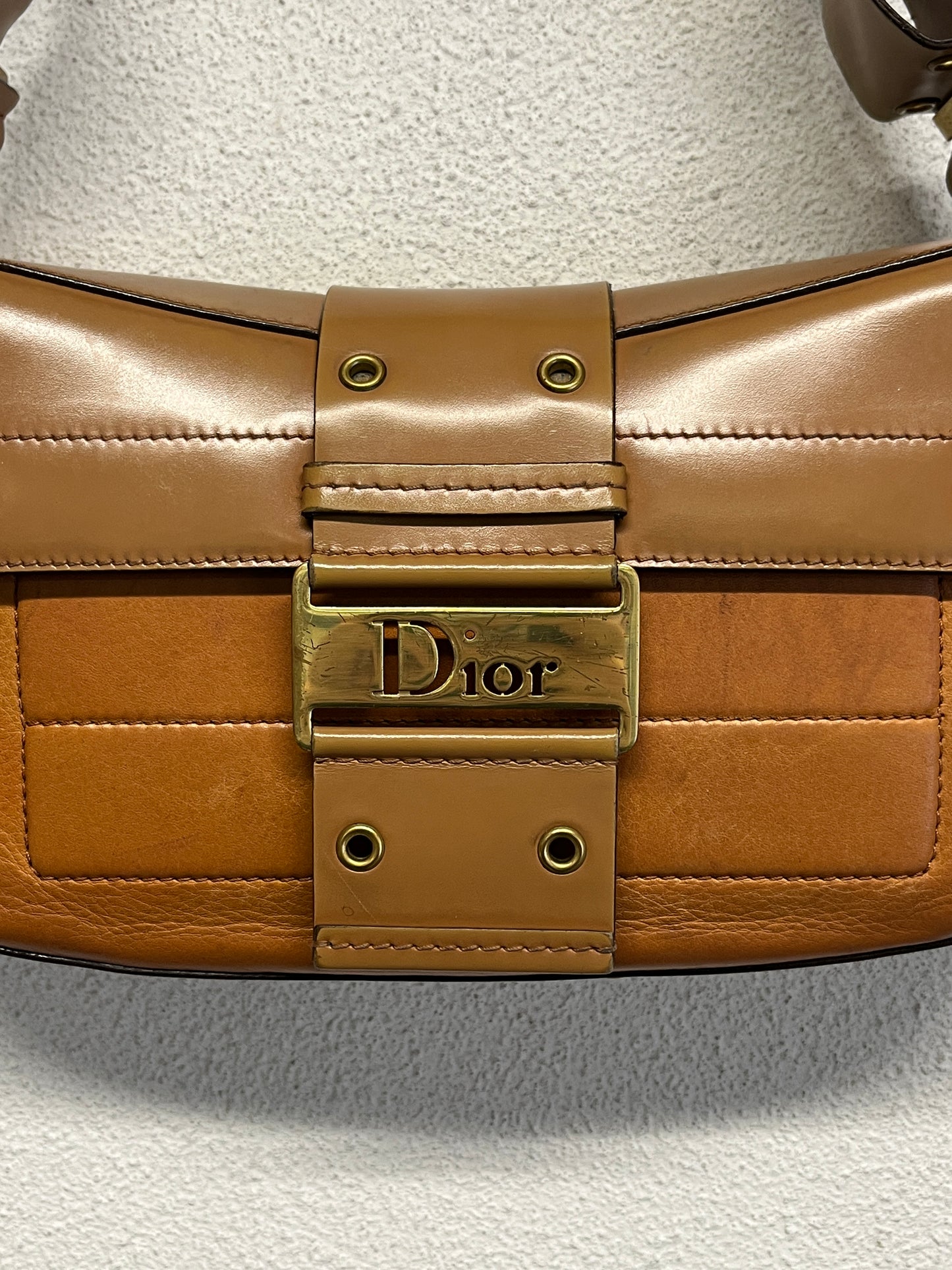 DIOR camel leather Columbus bag