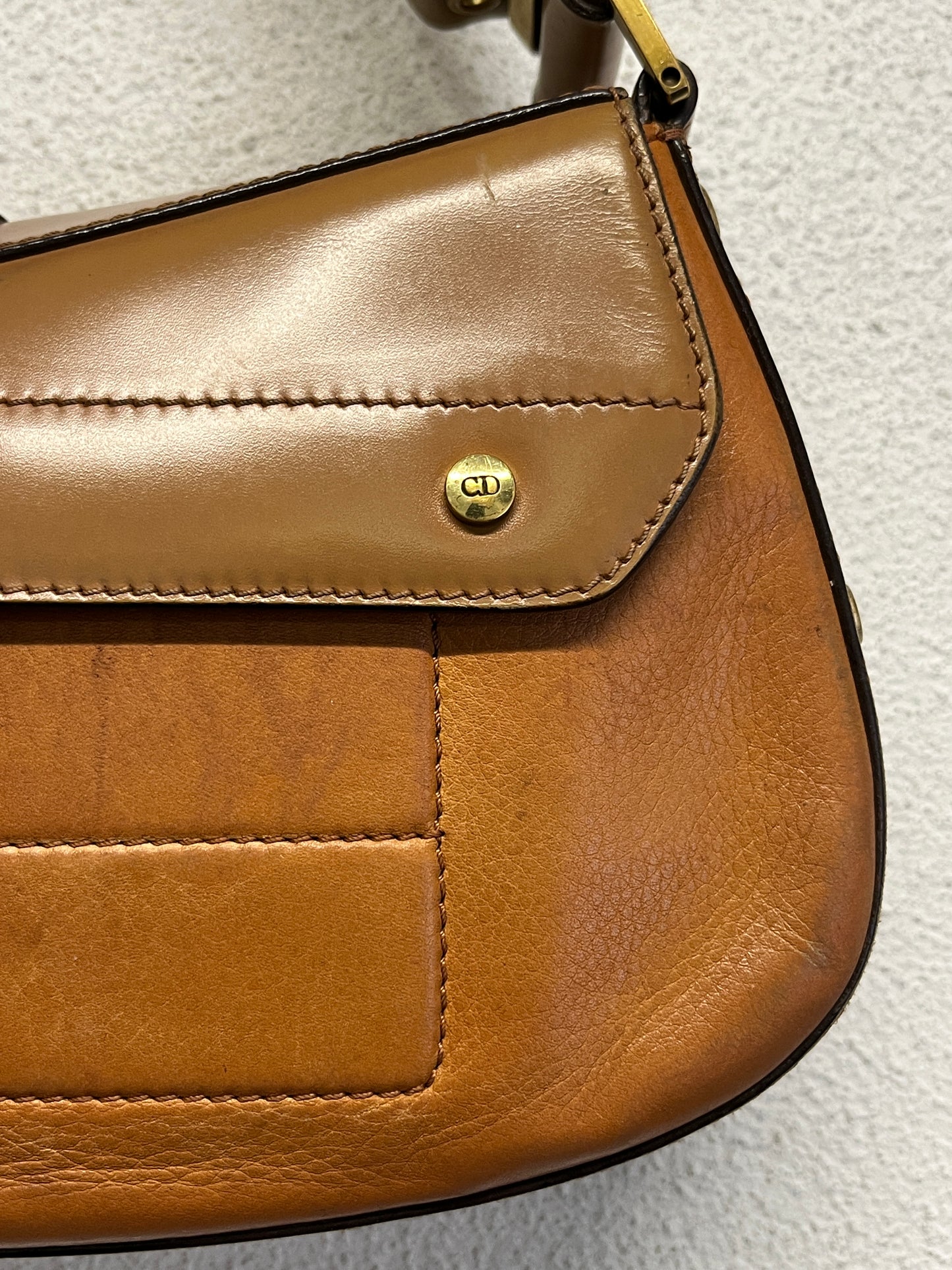 DIOR camel leather Columbus bag