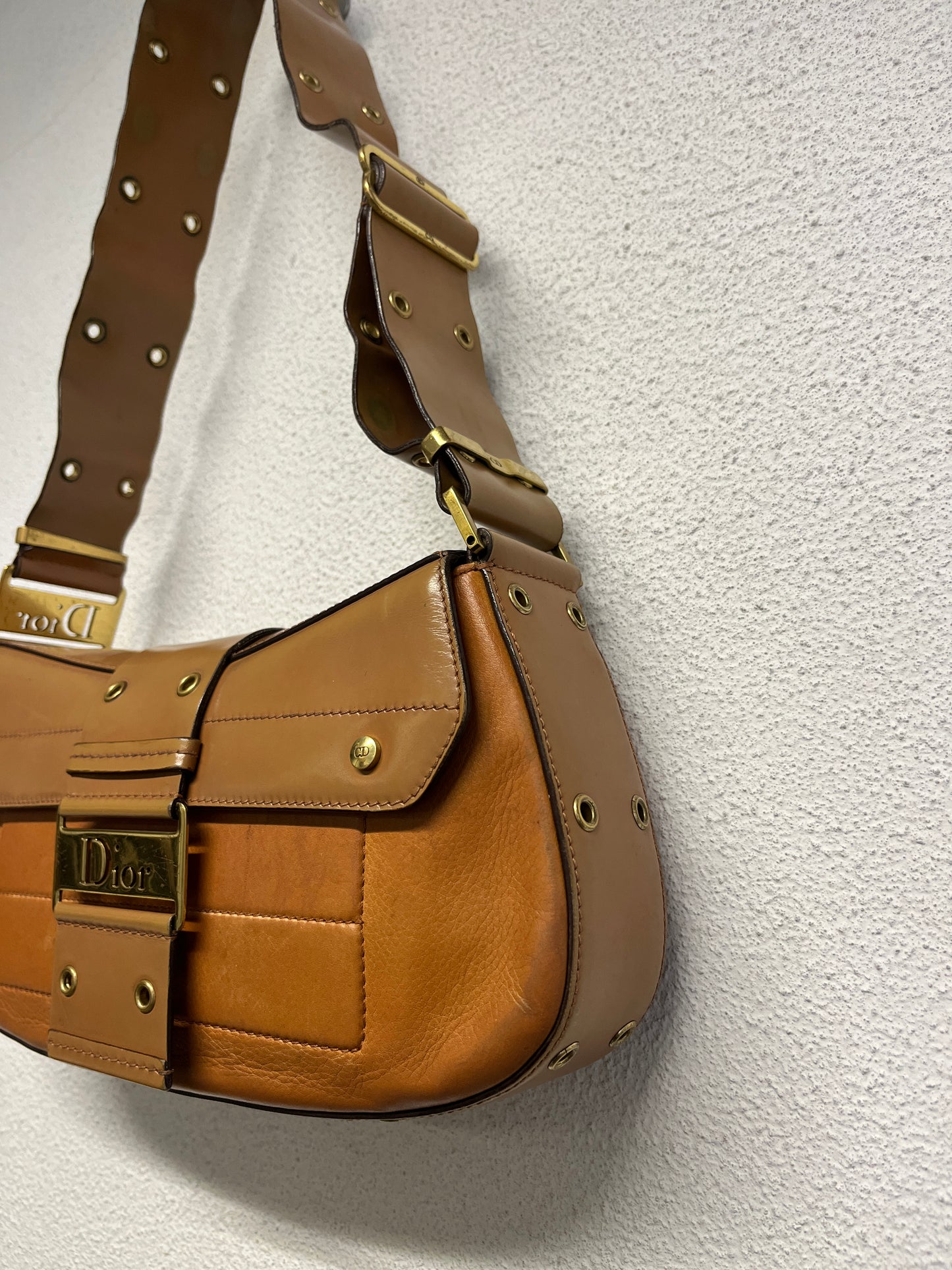 DIOR camel leather Columbus bag