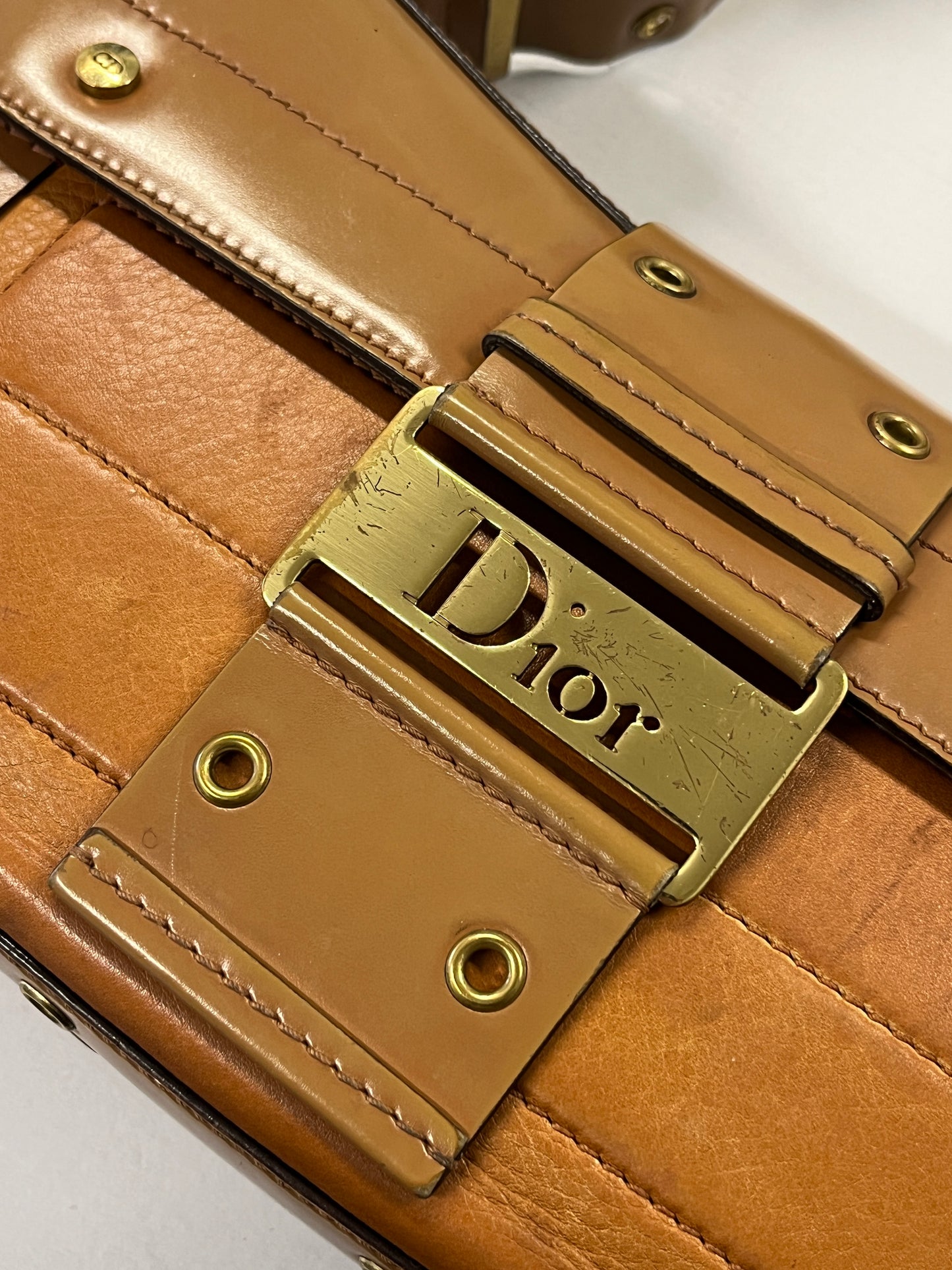 DIOR camel leather Columbus bag