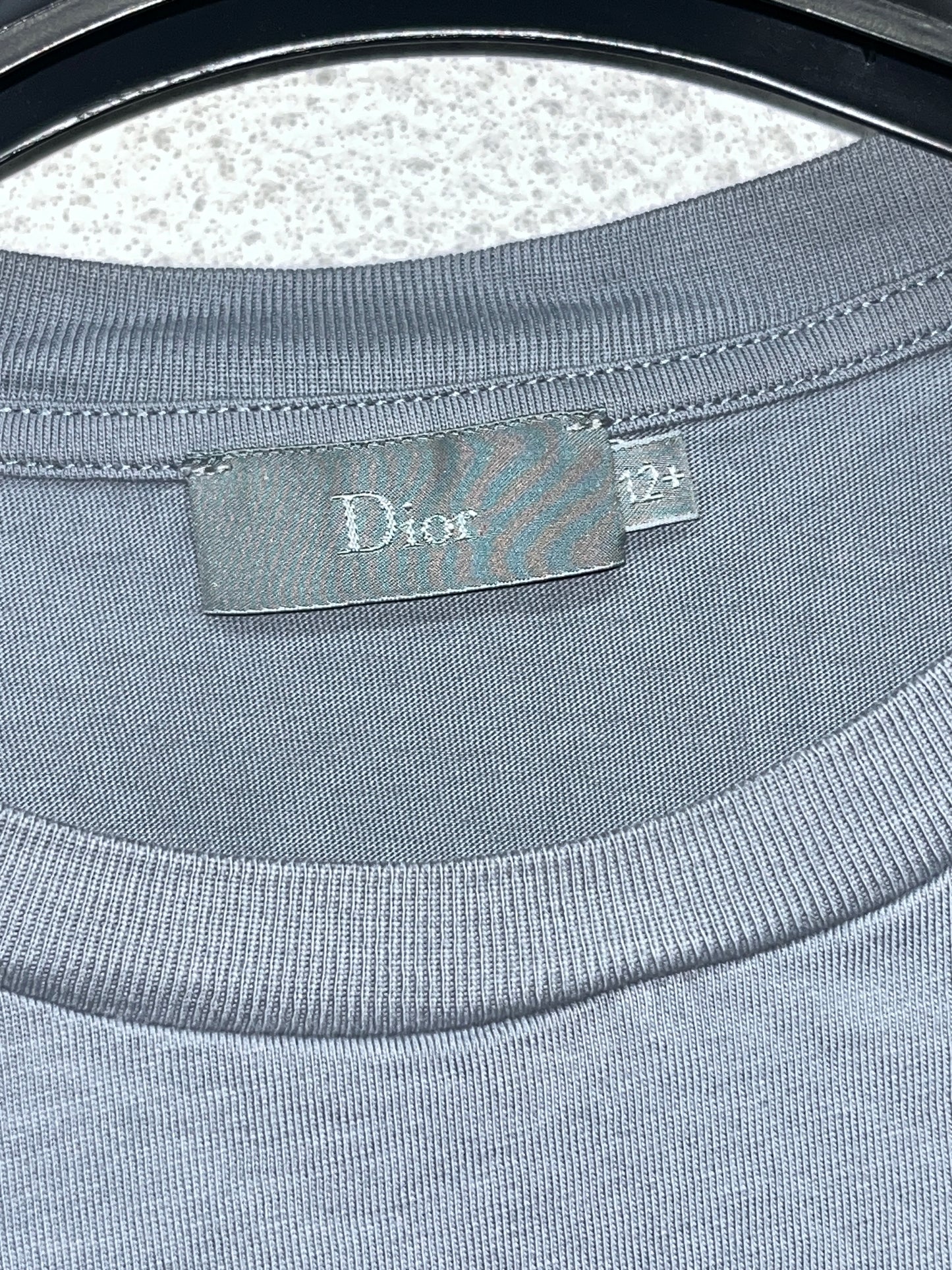 DIOR cotton logo grey tee (XS/S)