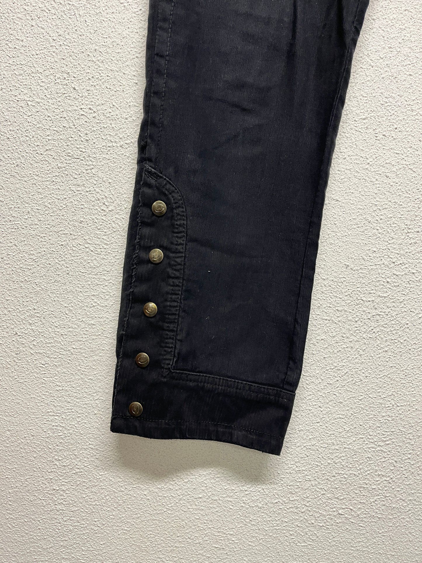 ROBERTO CAVALLI cotton black belted trousers (XL)