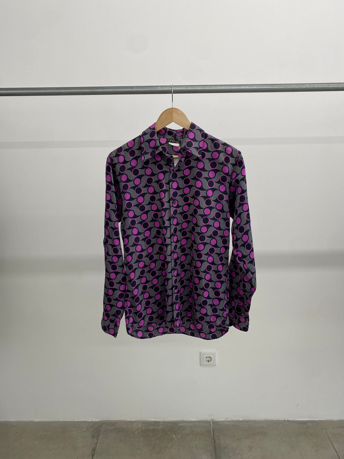 Agnès B. purple pattern shirt (M)