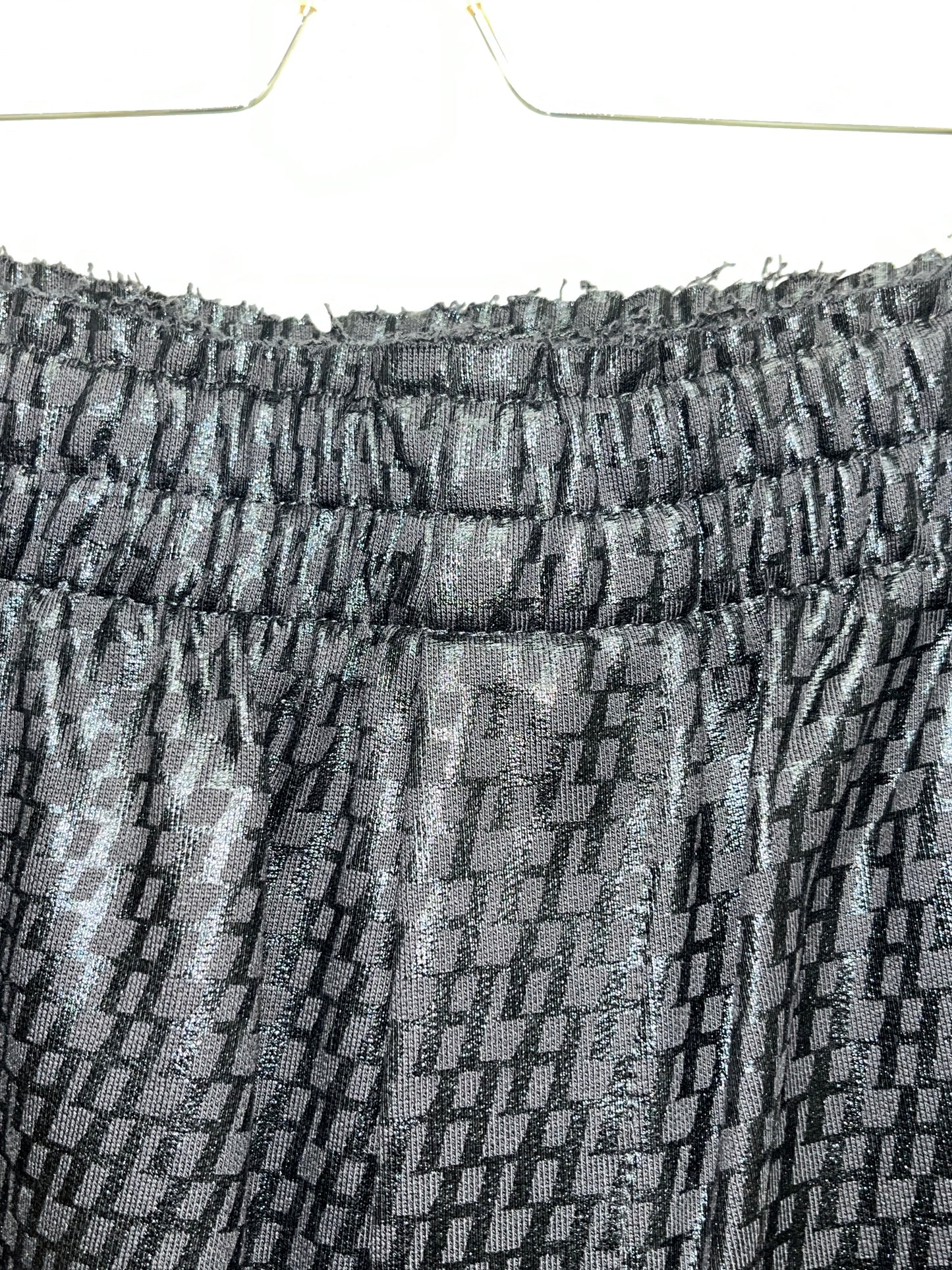 HELMUT LANG black shiny monogram baggy trousers (M)