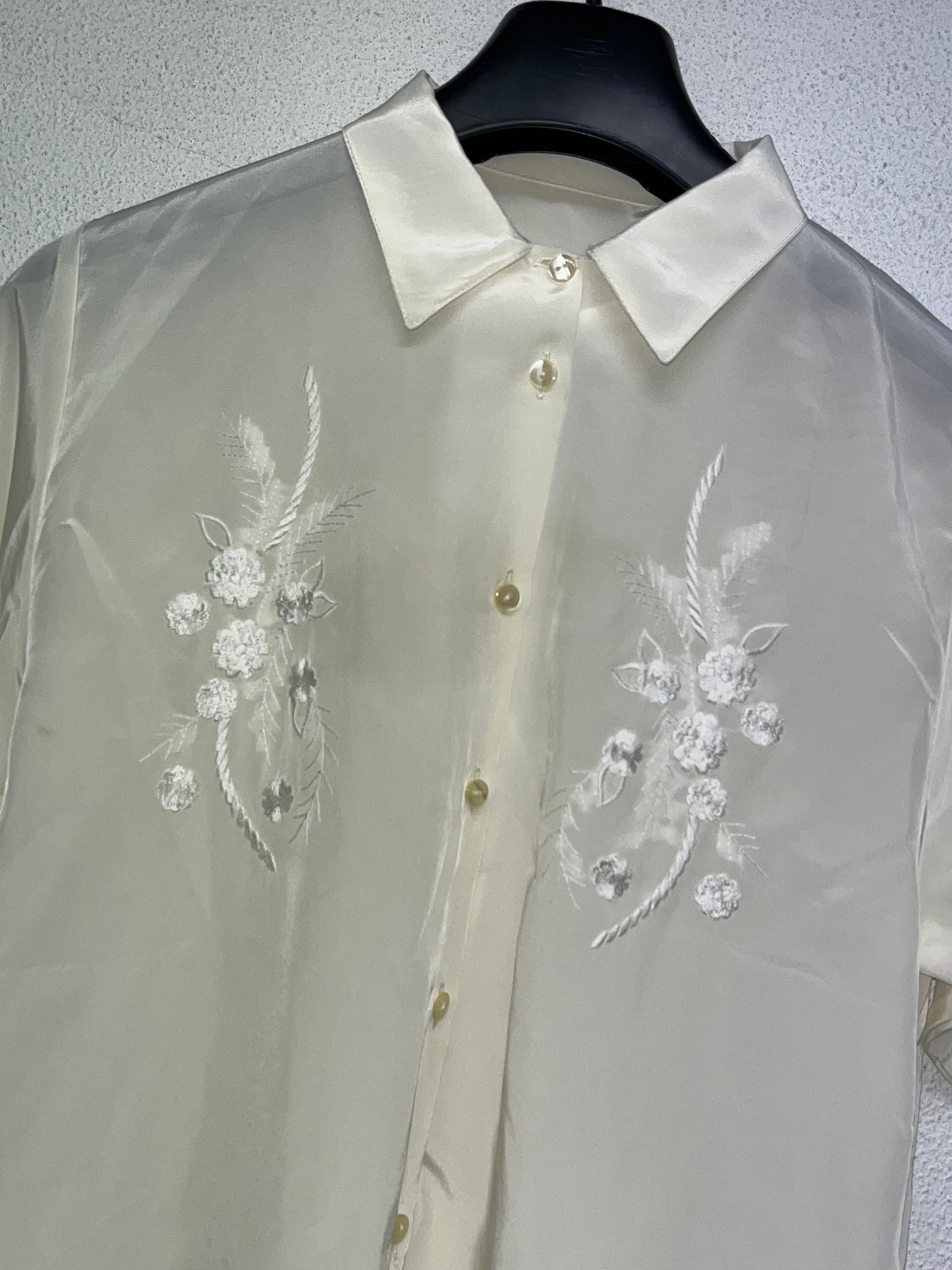 VINTAGE embroidery shirt (M)