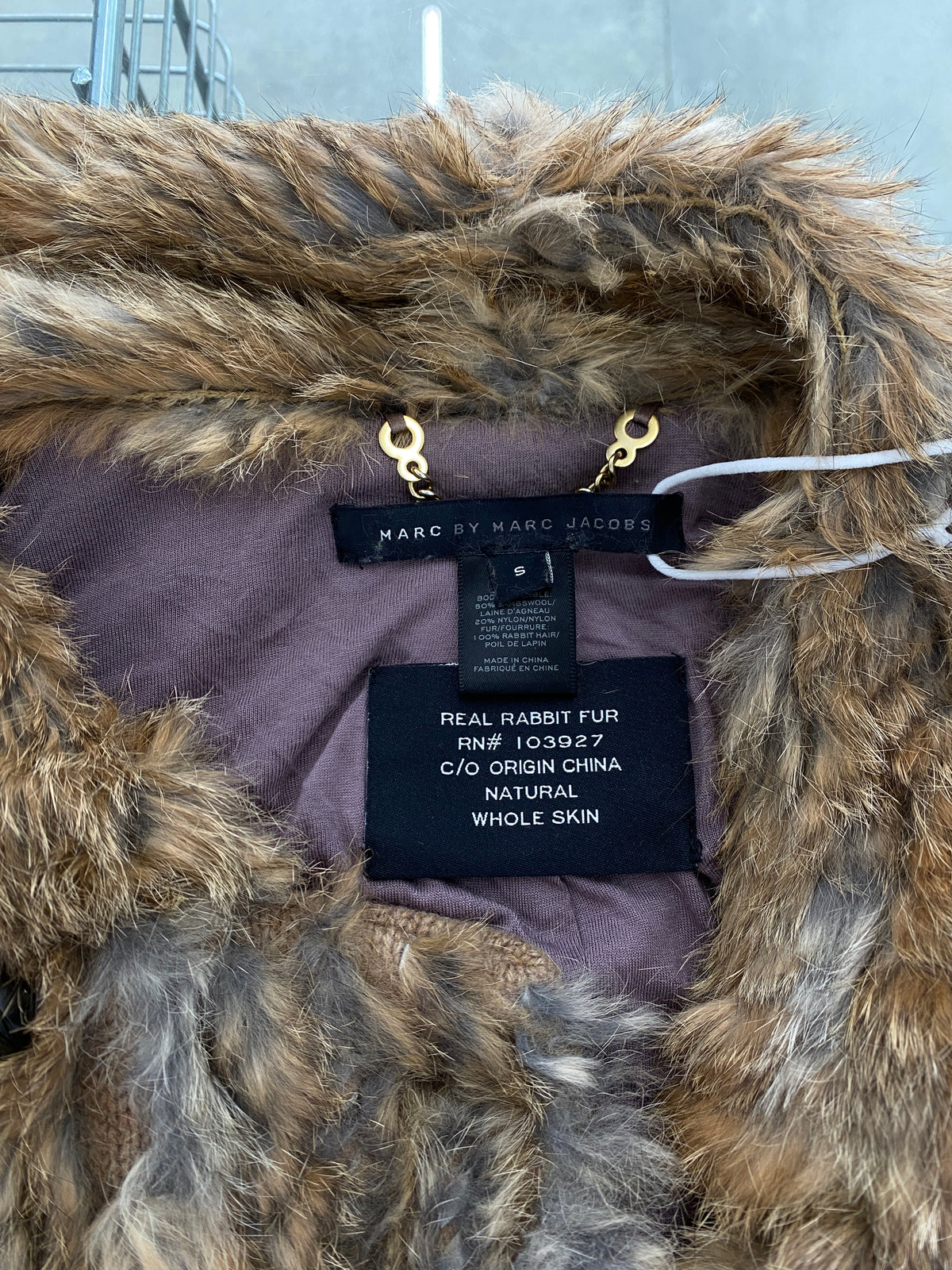 Marc by Marc Jacobs Fall/Winter 2012 brown rabbit fur jacket (S)