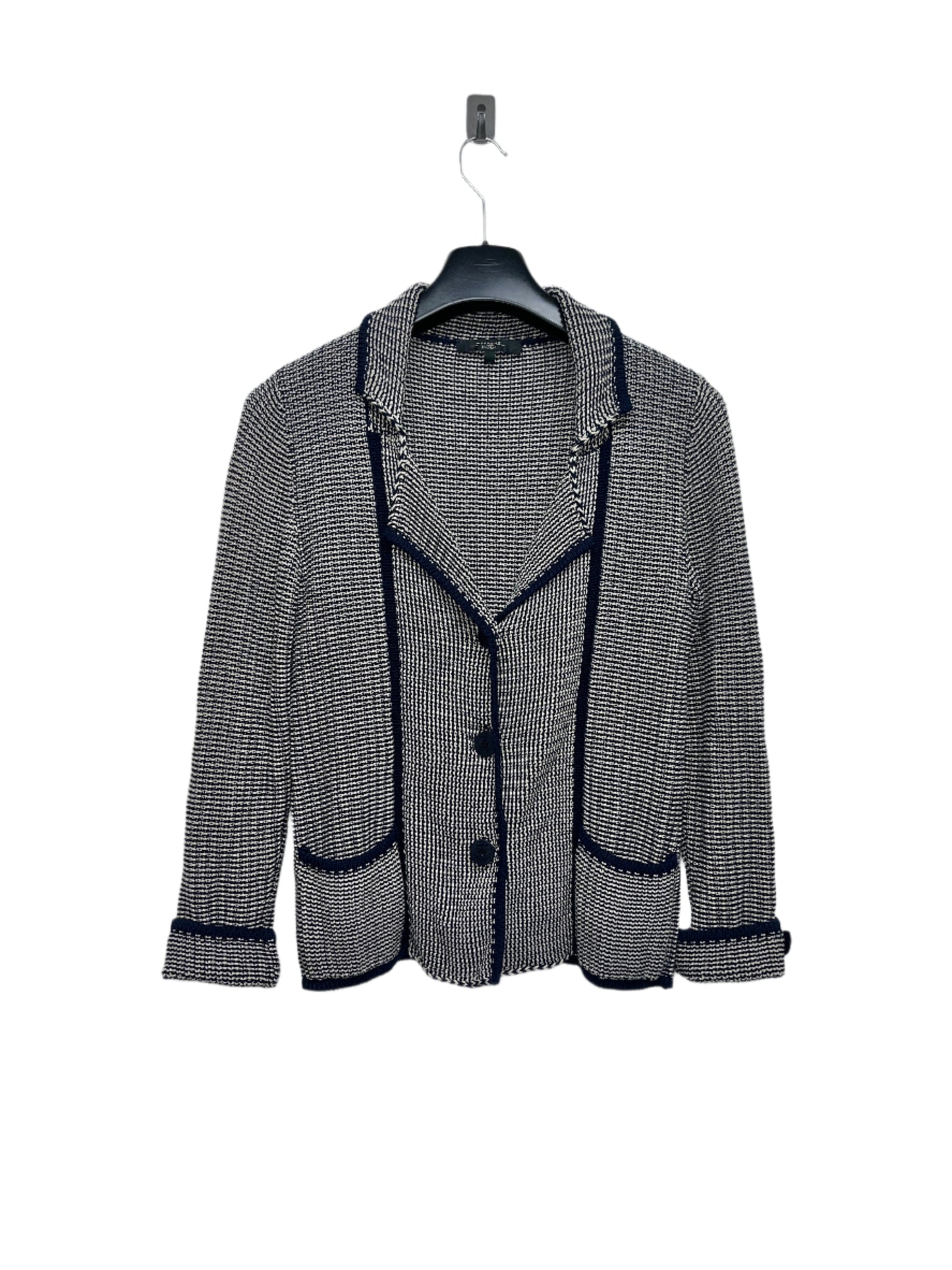 MAX MARA blue & white cotton knit blazer cardigan (S)