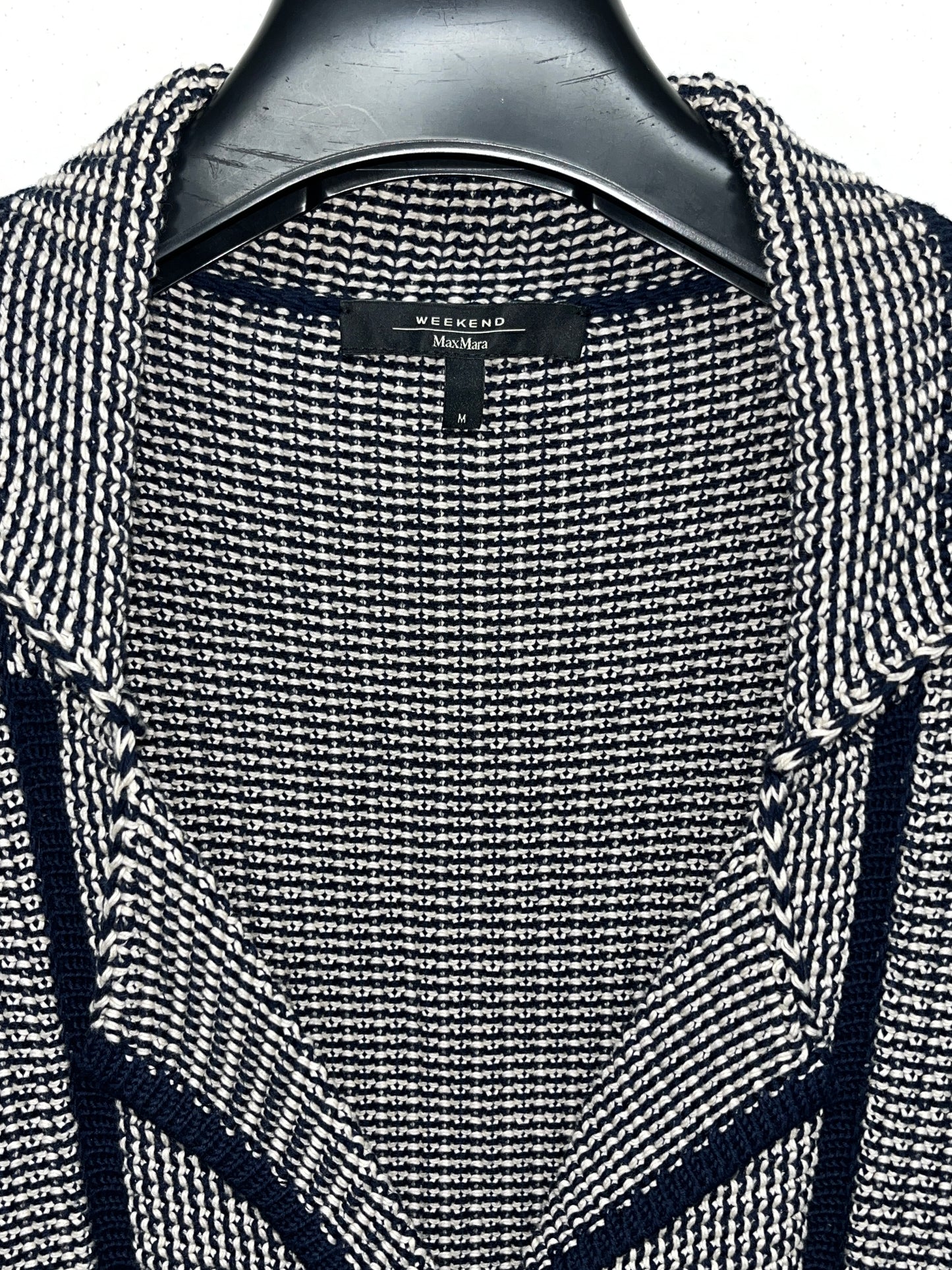 MAX MARA blue & white cotton knit blazer cardigan (S)