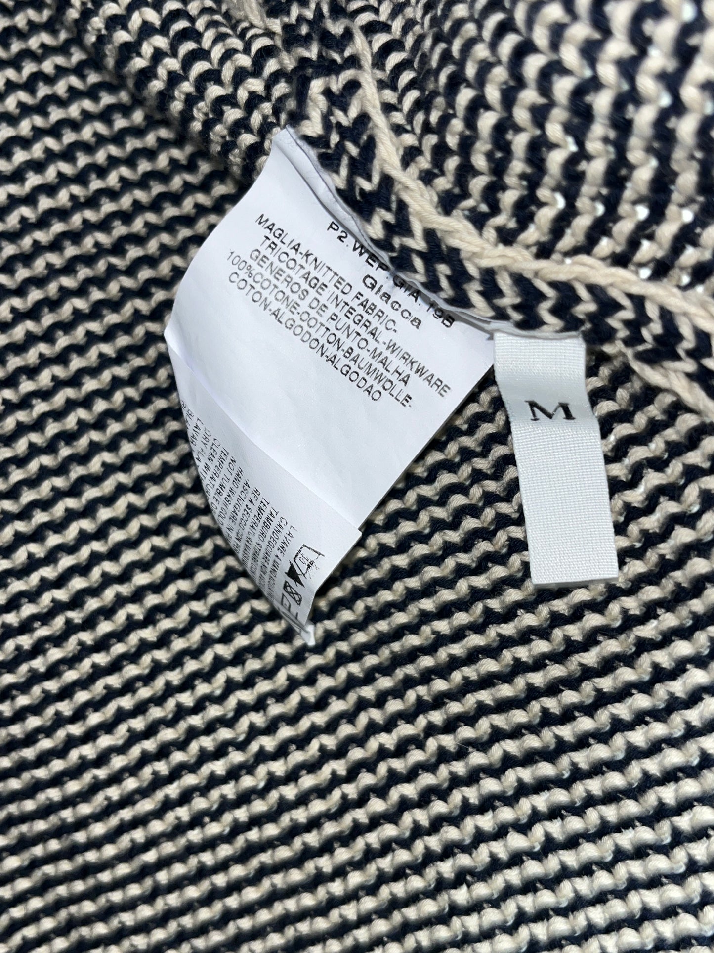 MAX MARA blue & white cotton knit blazer cardigan (S)