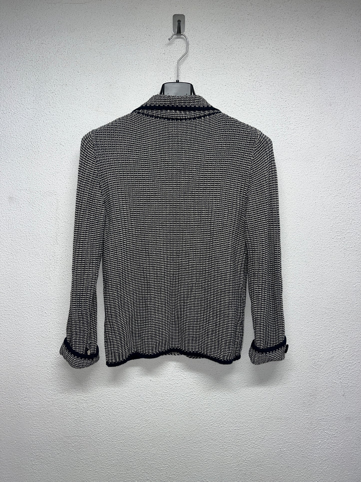 MAX MARA blue & white cotton knit blazer cardigan (S)