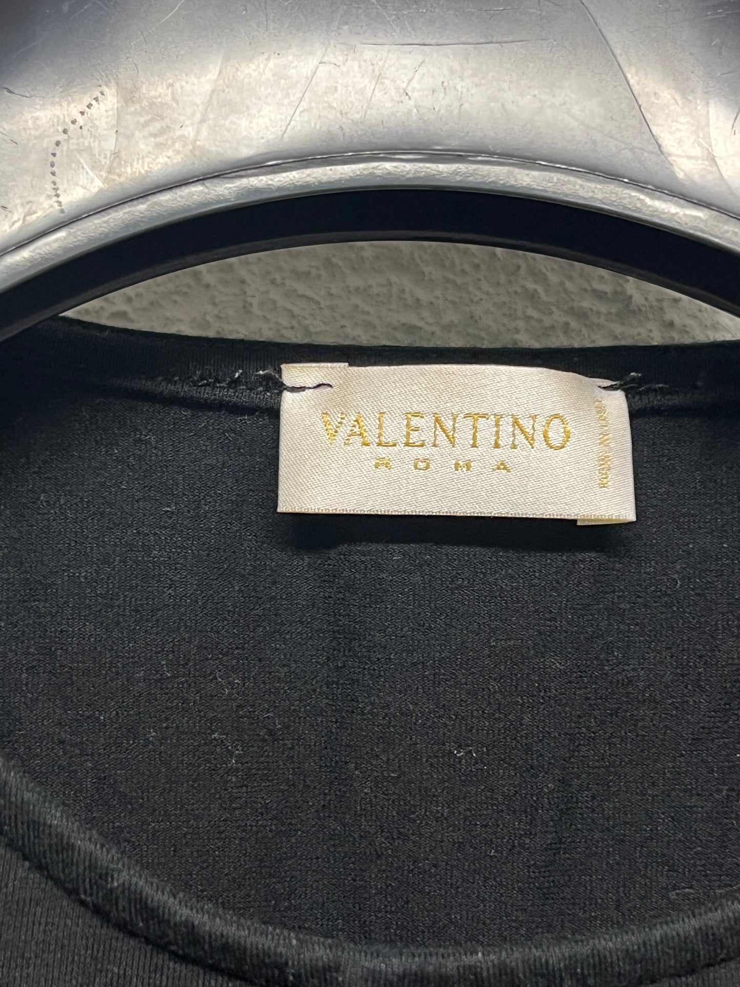 VALENTINO black cotton sleeveless beaded top (S)