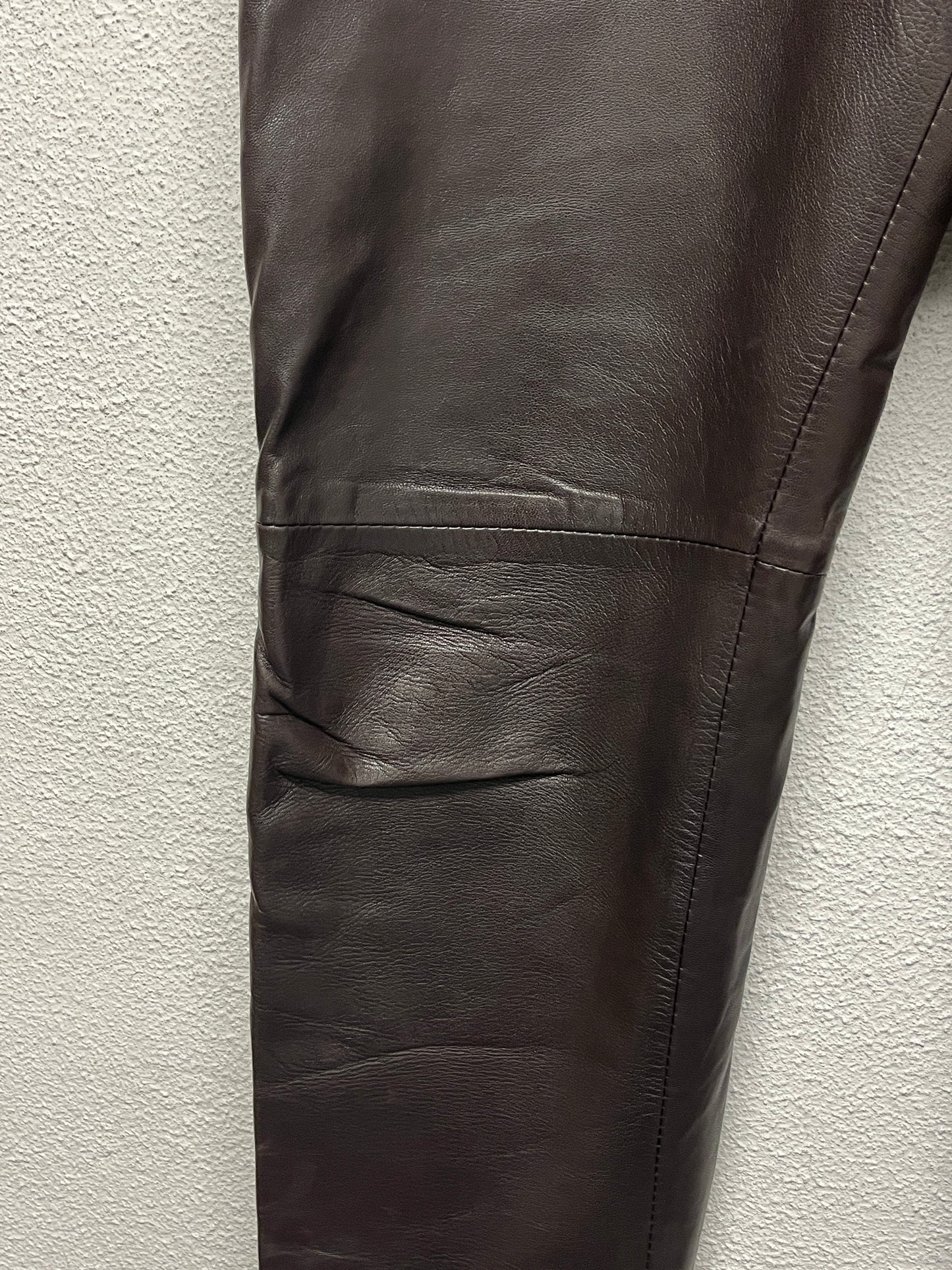 VINTAGE brown biker leather trousers (XS)