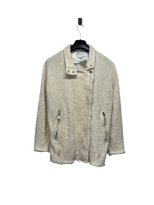 IRO tweed asymmetrical distressed zip-up biker jacket (S)