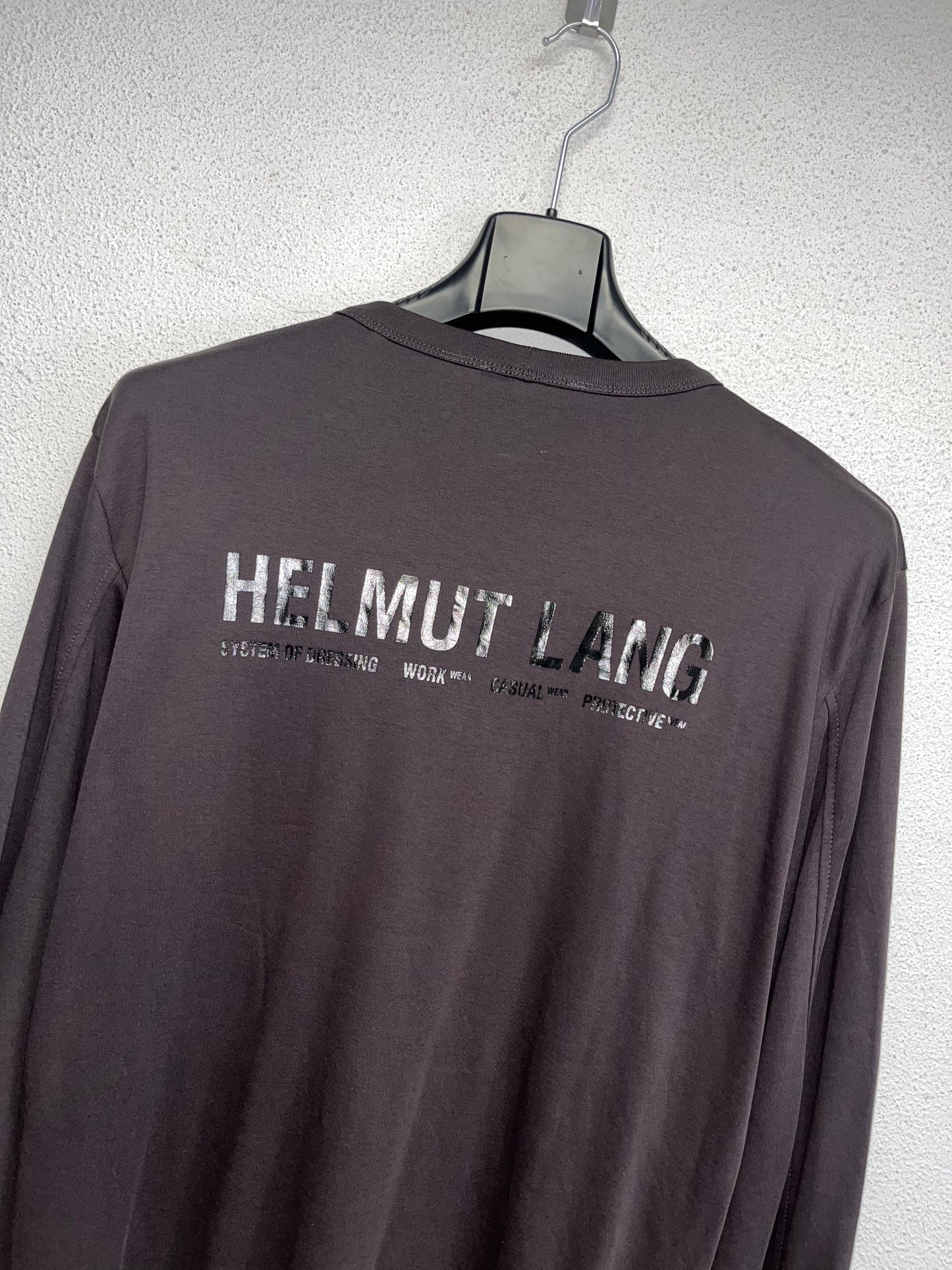 HELMUT LANG grey graphic longsleeve (L)