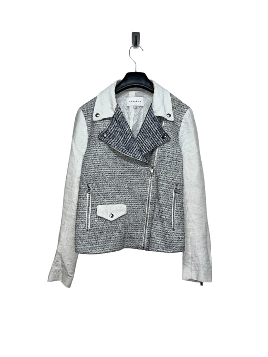 SANDRO biker tweed asymmetrical jacket (M)