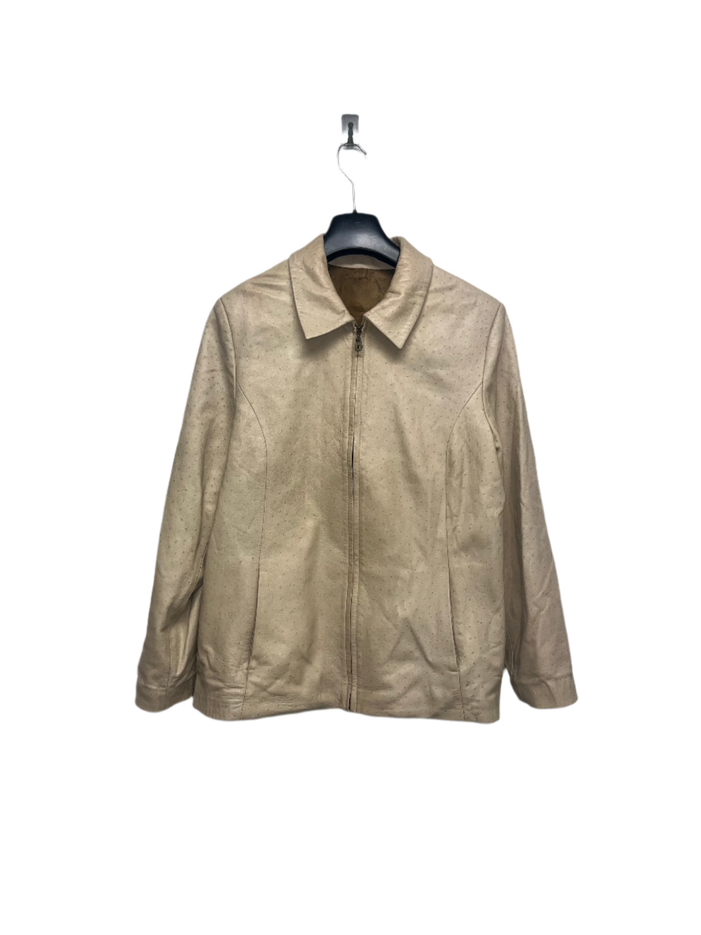 VINTAGE beige leather jacket (M)