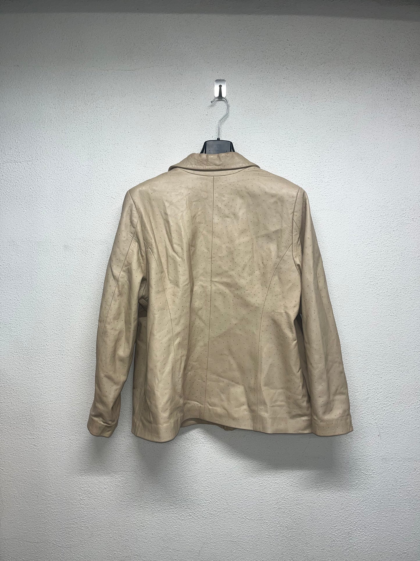 VINTAGE beige leather jacket (M)