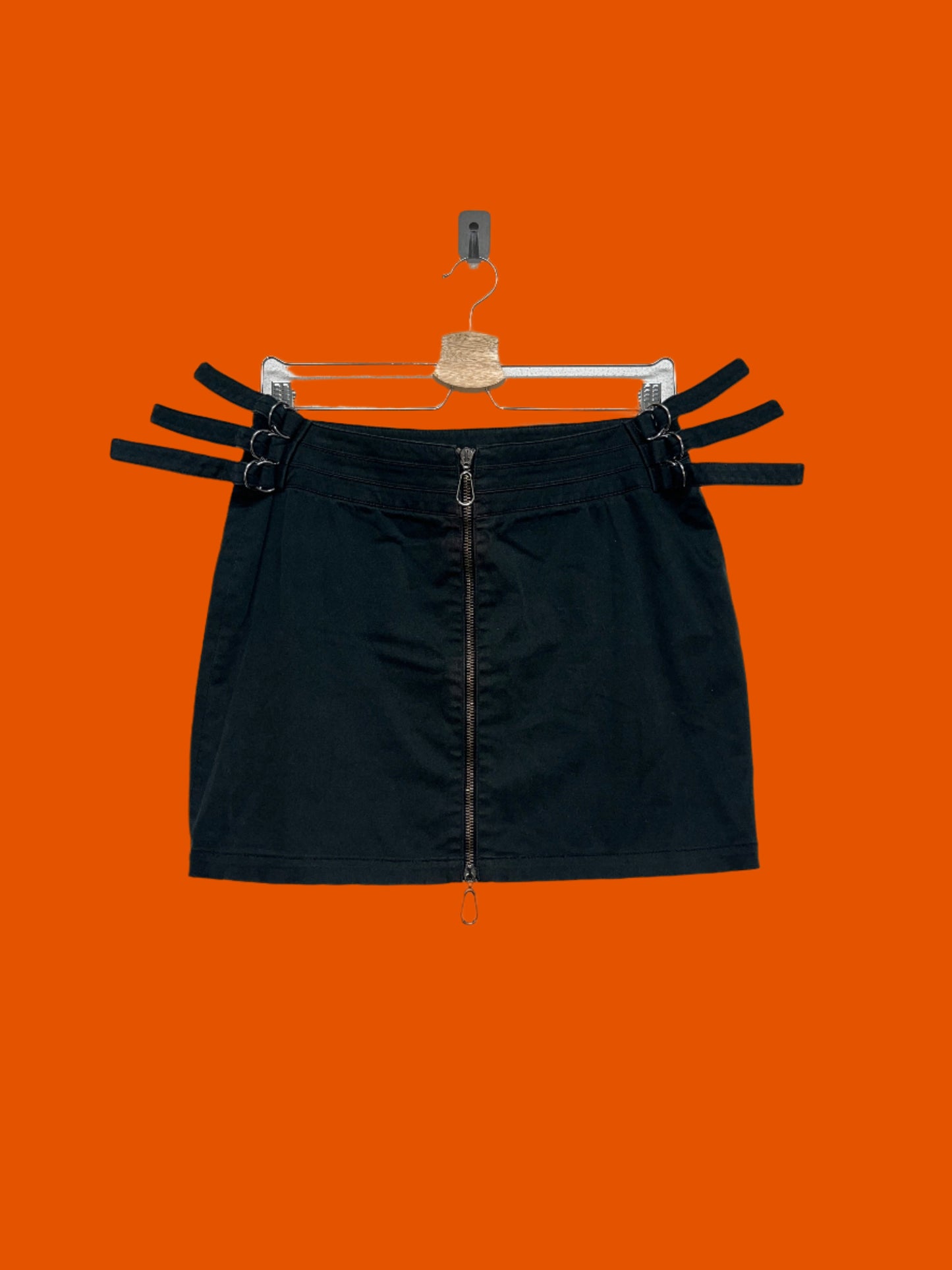 VERSACE zipped cargo belted mini skirt (M)