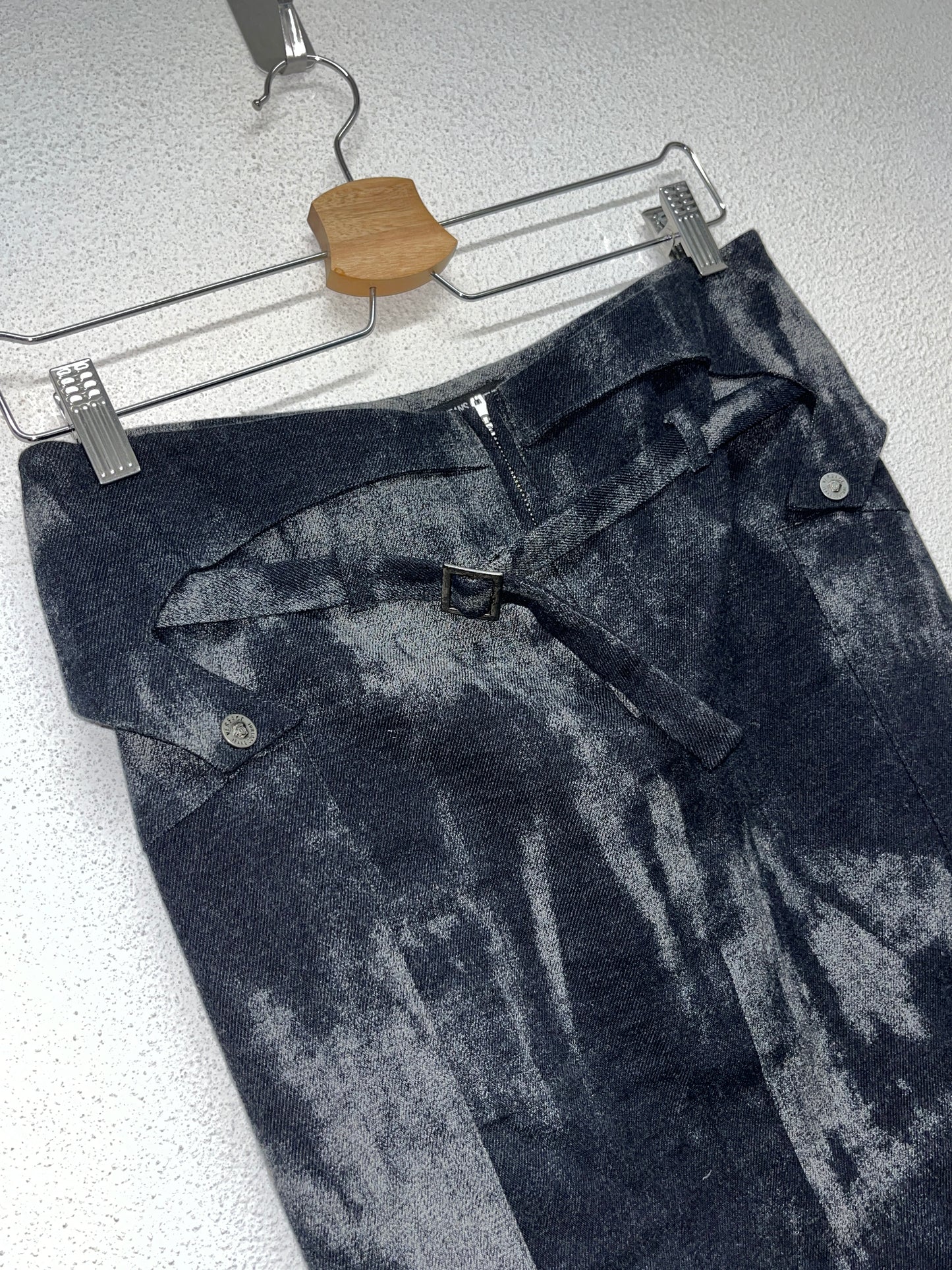 VERSACE belted pencil skirt (M)