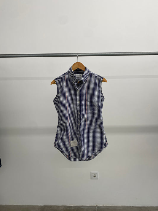Thom Browne sleeveless checkered shirt (M)