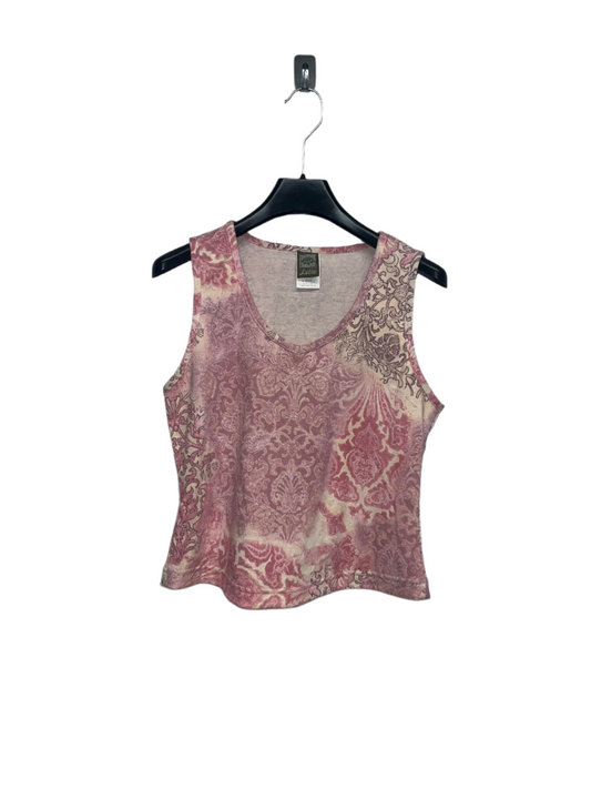 VINTAGE pink printed top (M)