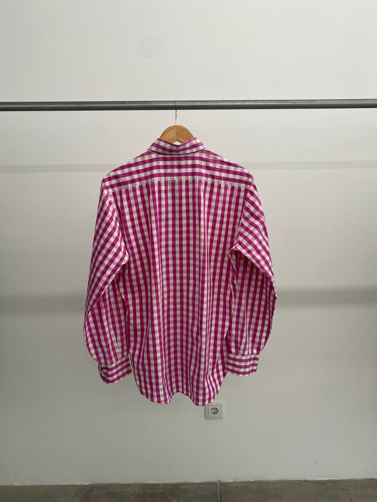Etro pink check pattern cotton shirt (39)