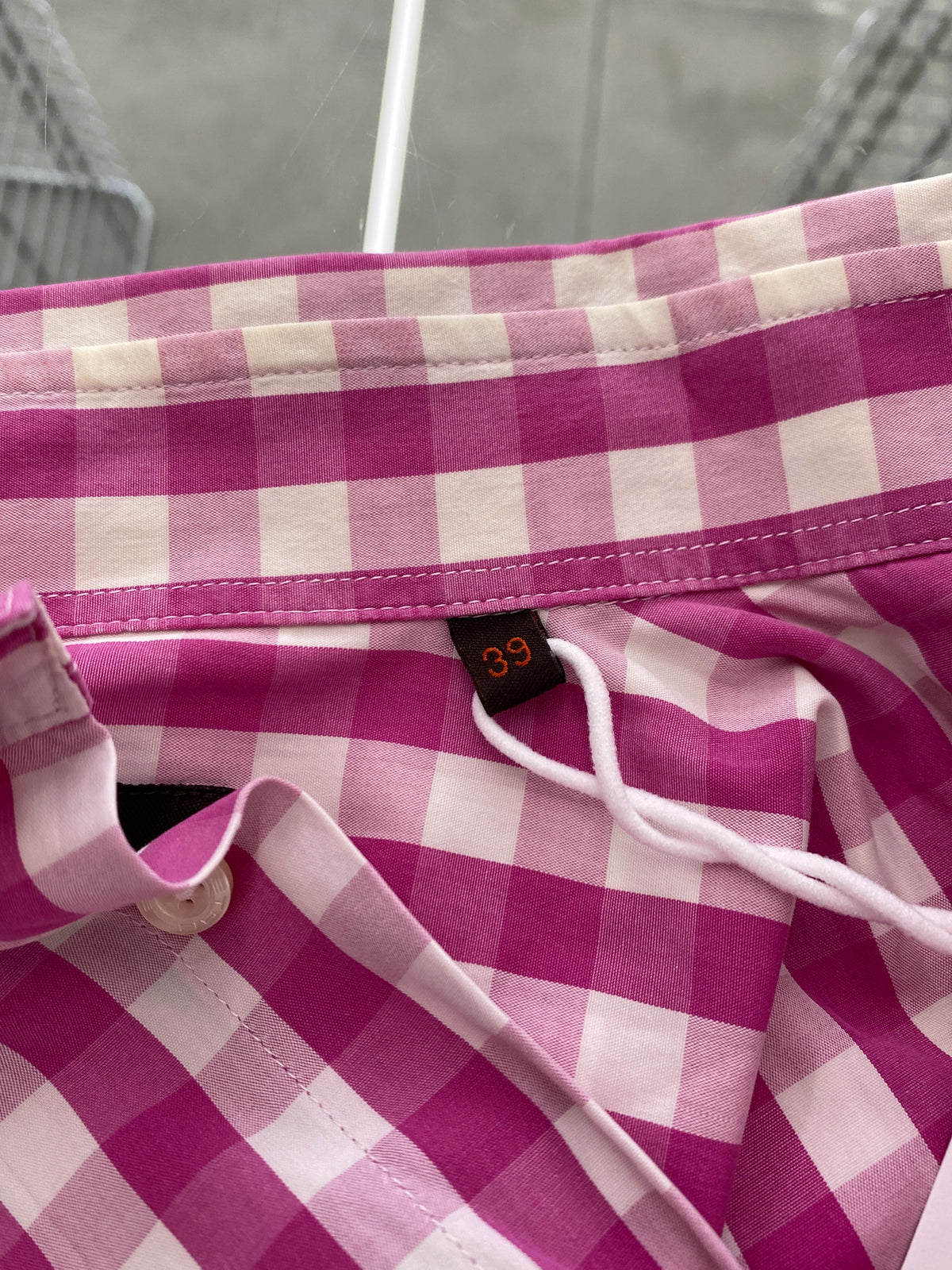 Etro pink check pattern cotton shirt (39)