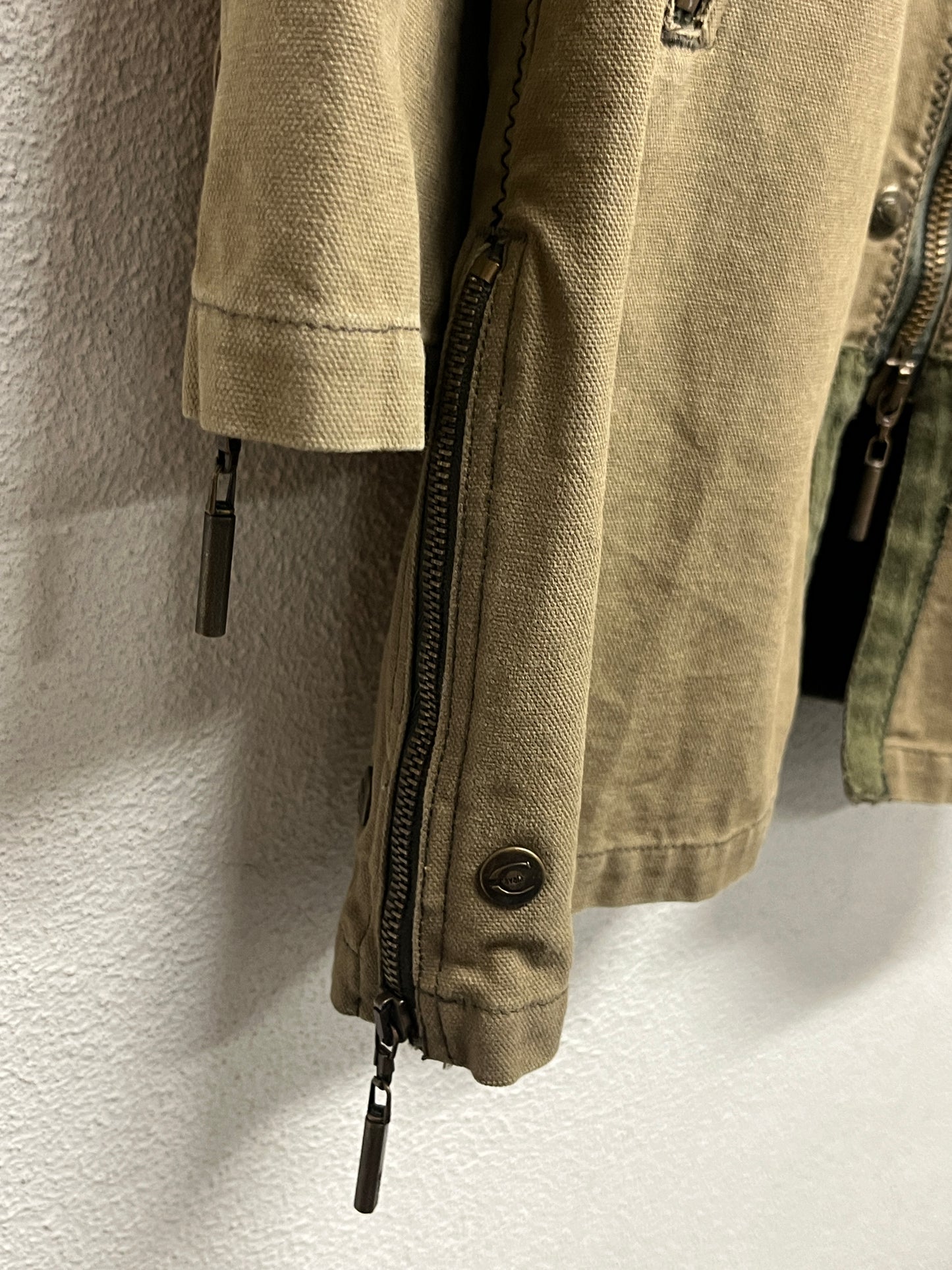ROBERTO CAVALLI khaki military cargo belted coat (M)