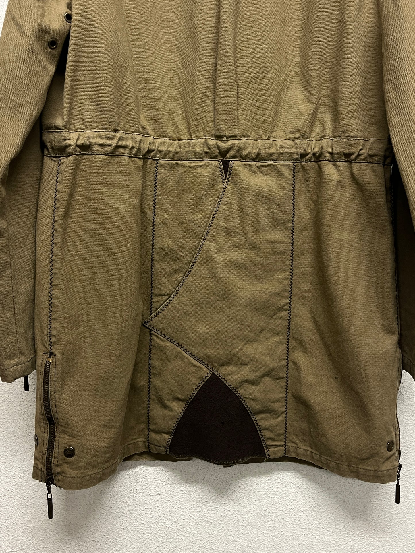 ROBERTO CAVALLI khaki military cargo belted coat (M)