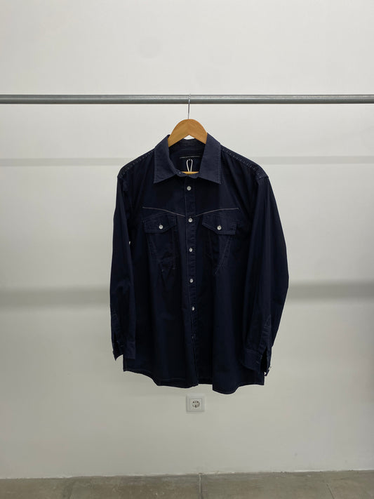 Marithé & François Girbaud navy cotton shirt (XL)