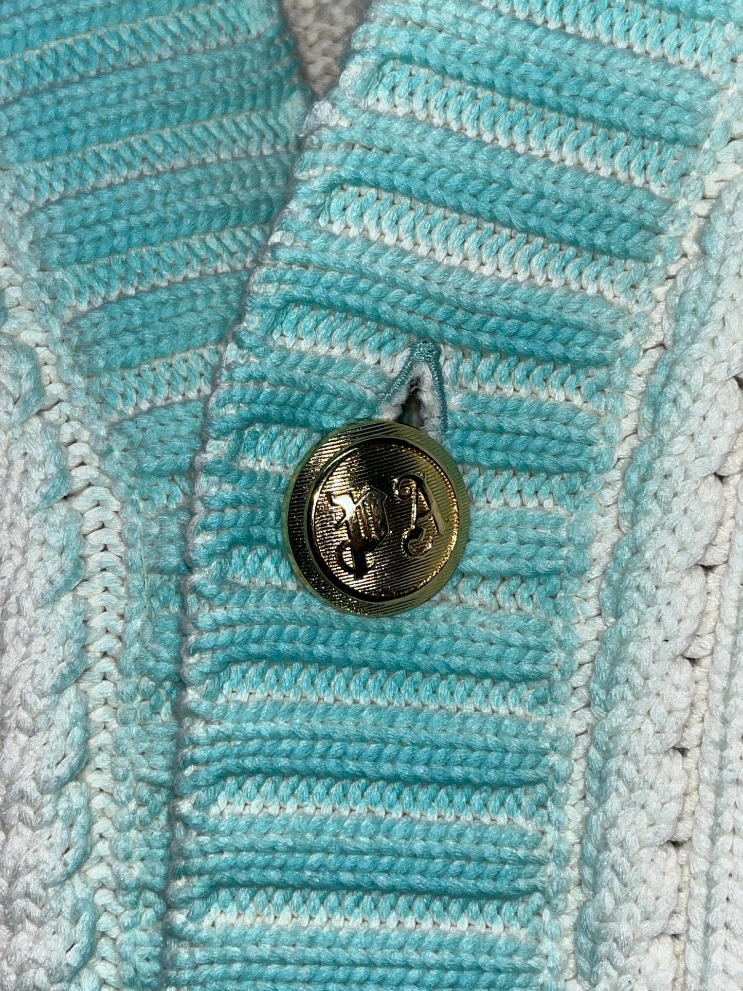 PALM ANGELS cotton gradient boxy fit cardigan with golden buttons (S/L)