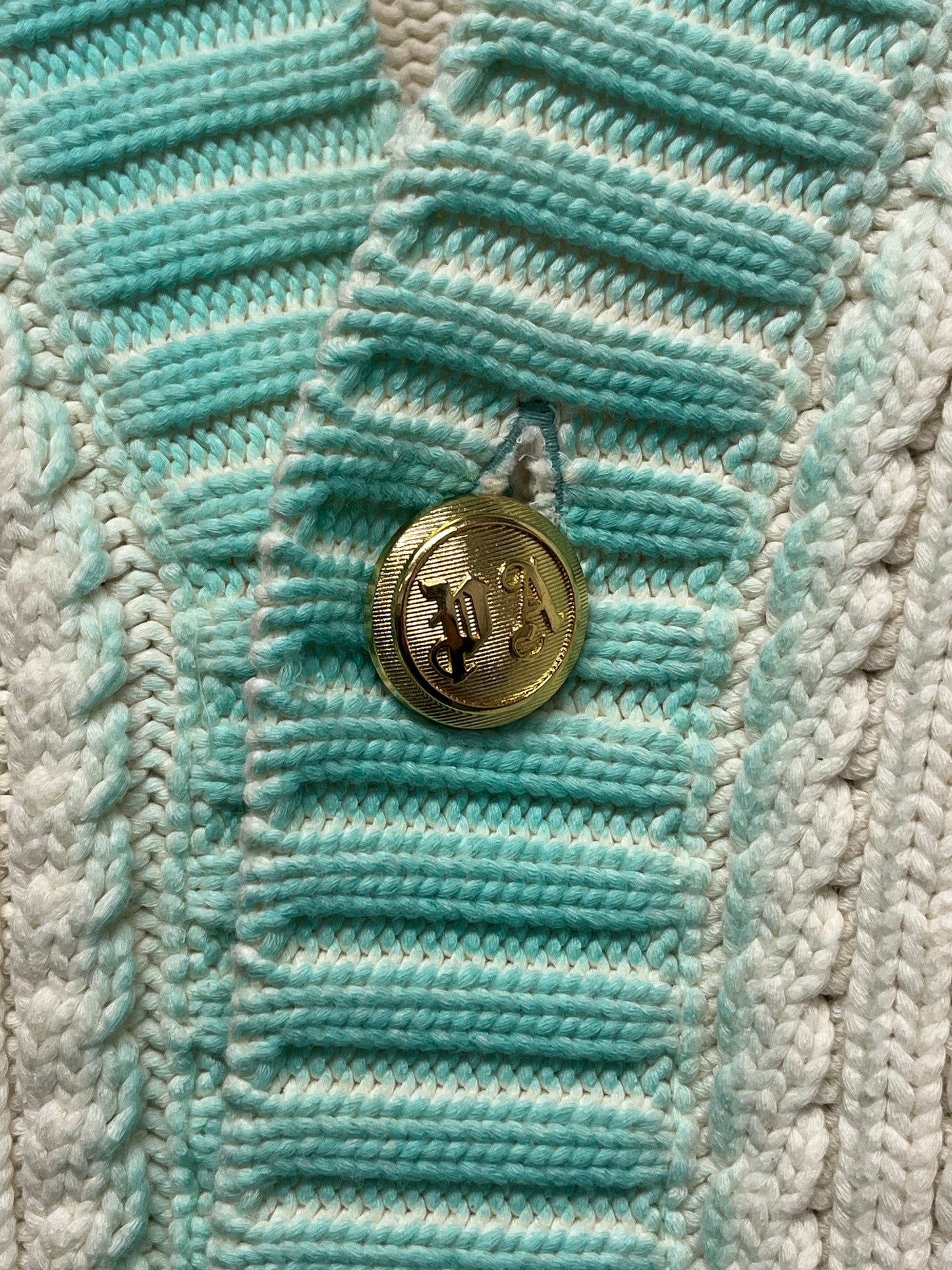 PALM ANGELS cotton gradient boxy fit cardigan with golden buttons (S/L)