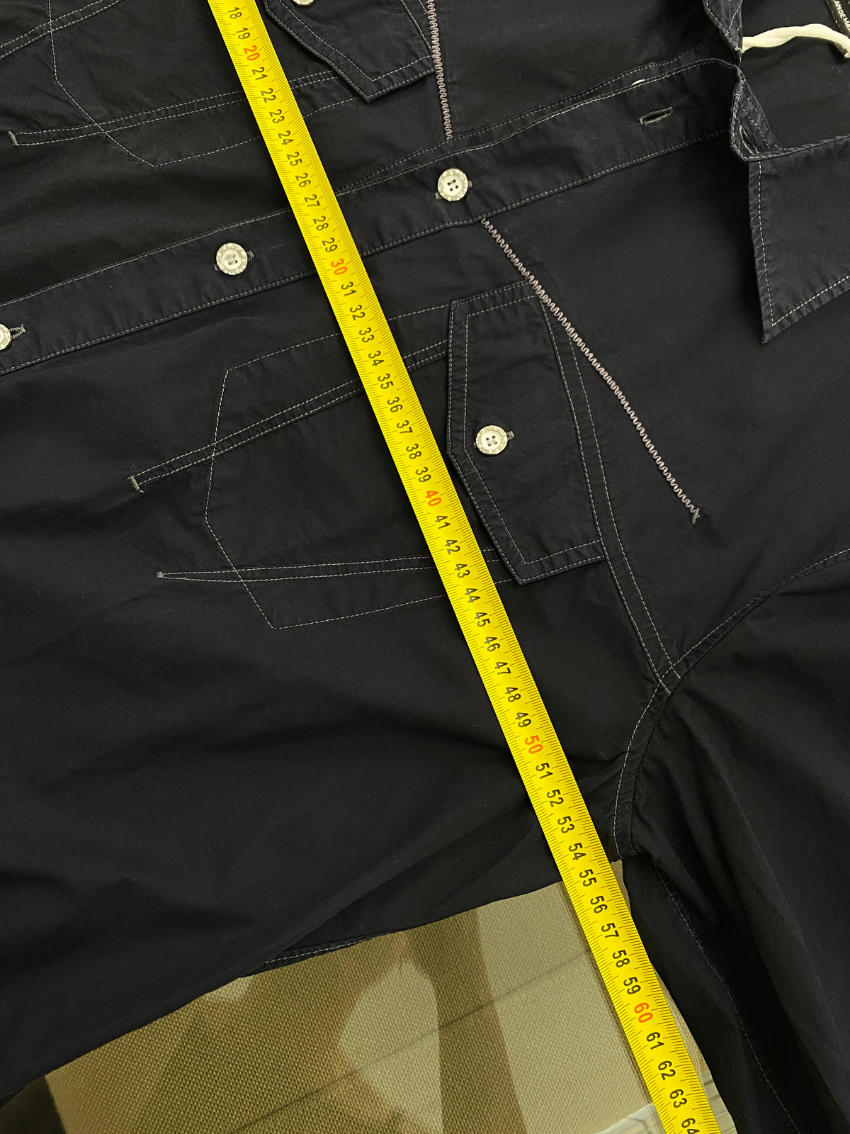 Marithé & François Girbaud navy cotton shirt (XL)