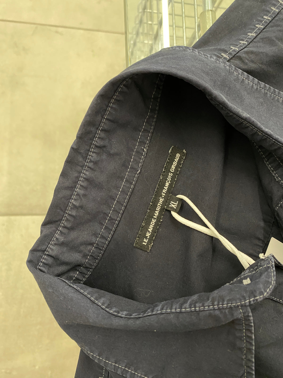Marithé & François Girbaud navy cotton shirt (XL)