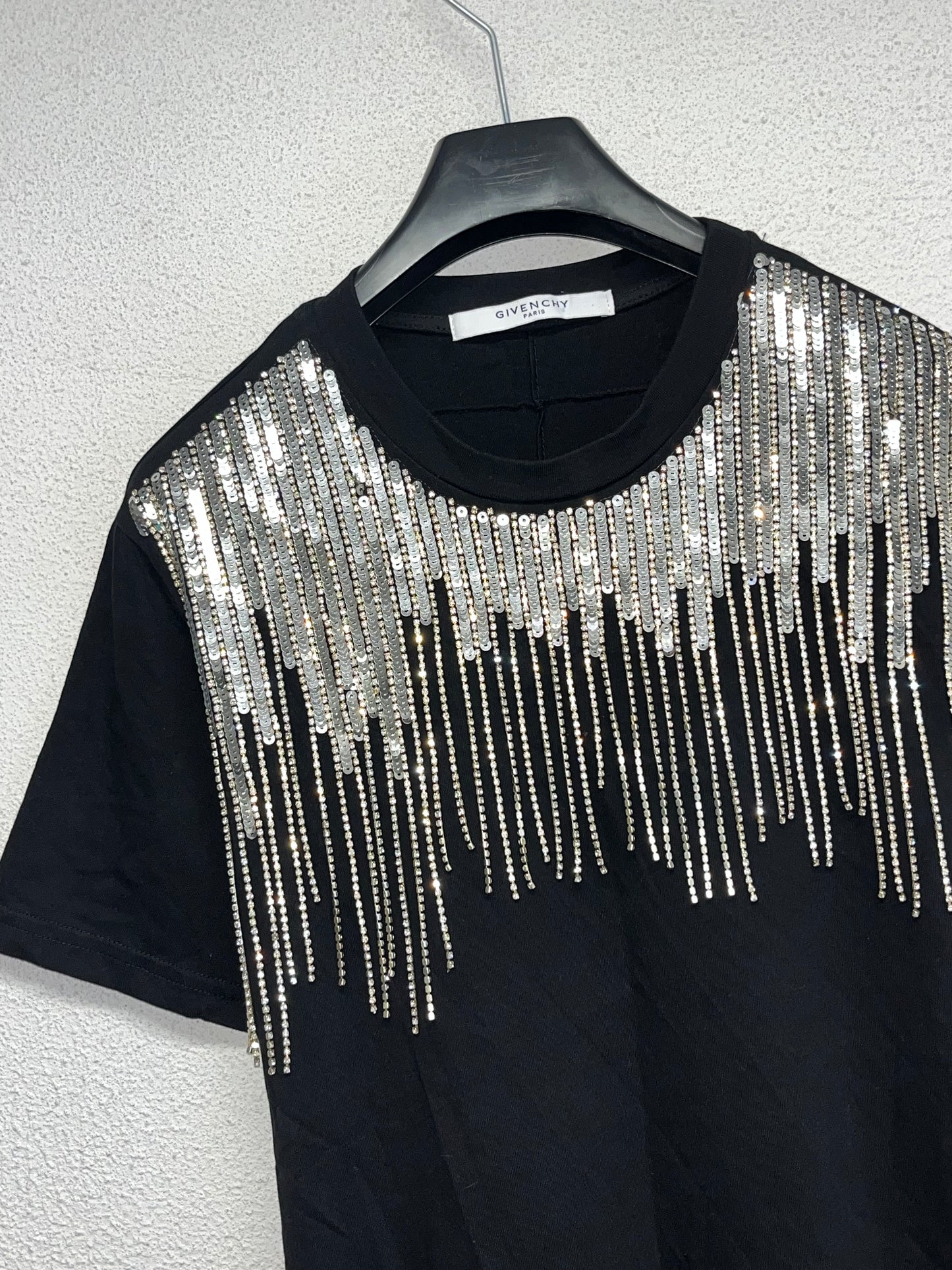 GIVENCHY sequin black t-shirt (S)