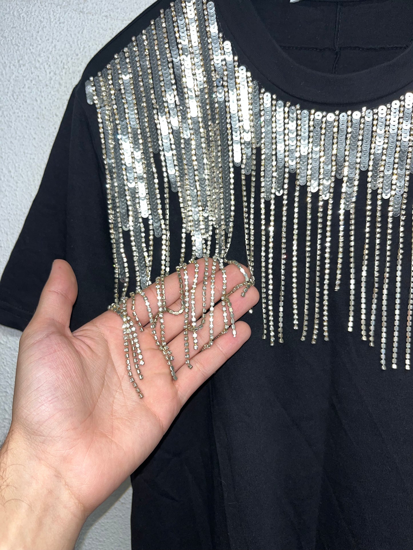 GIVENCHY sequin black t-shirt (S)