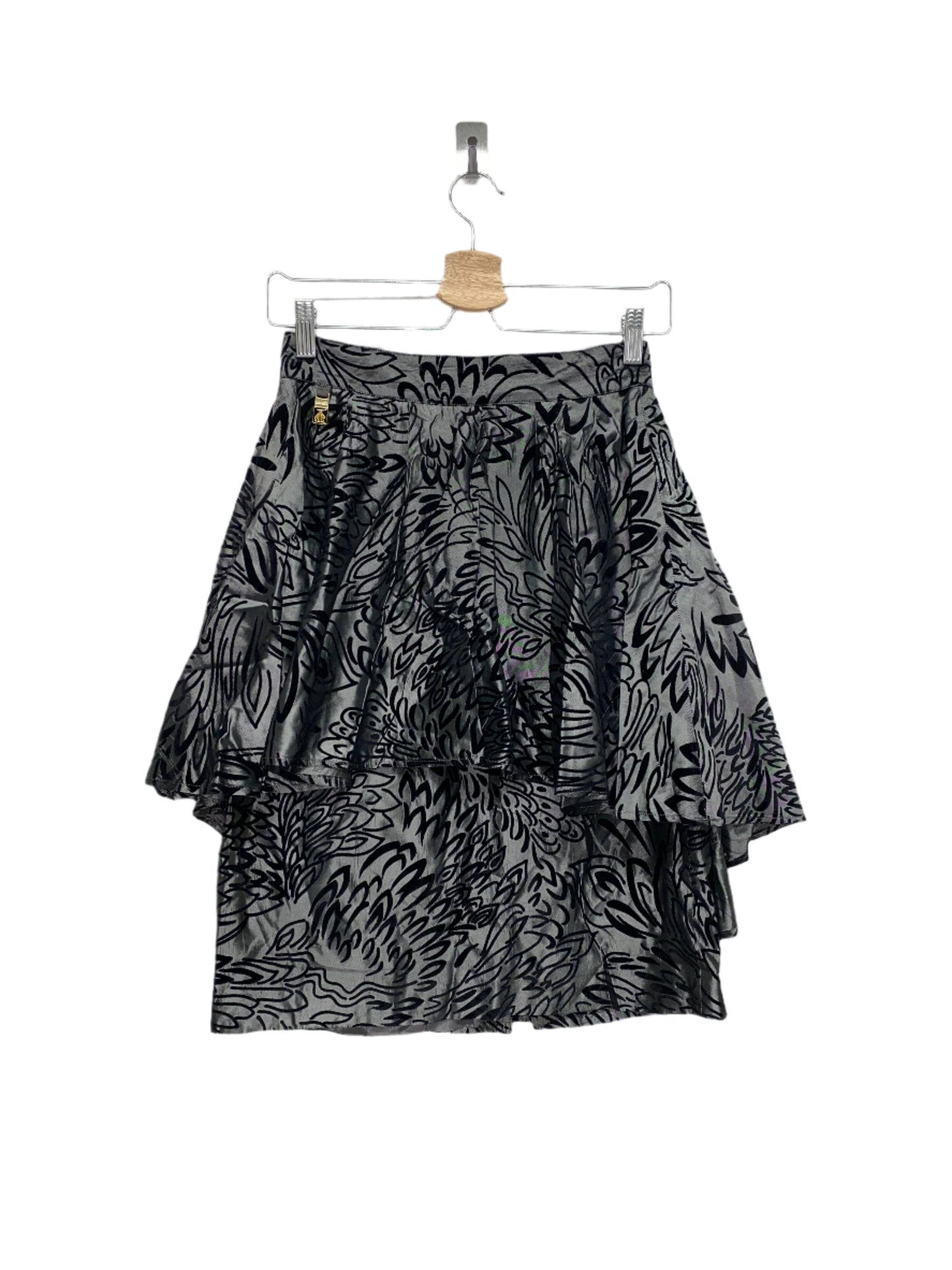 BURBERRY grey double-layer skirt (XS)