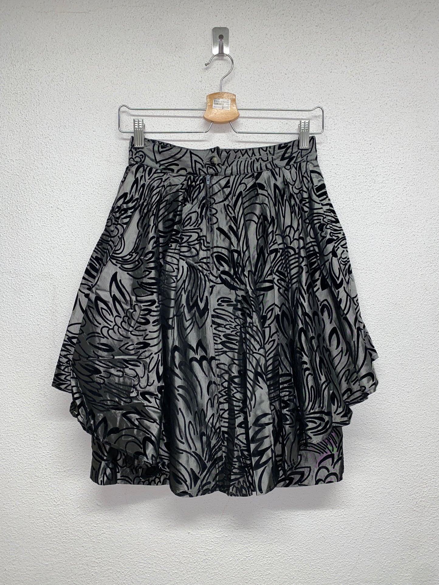 BURBERRY grey double-layer skirt (XS)