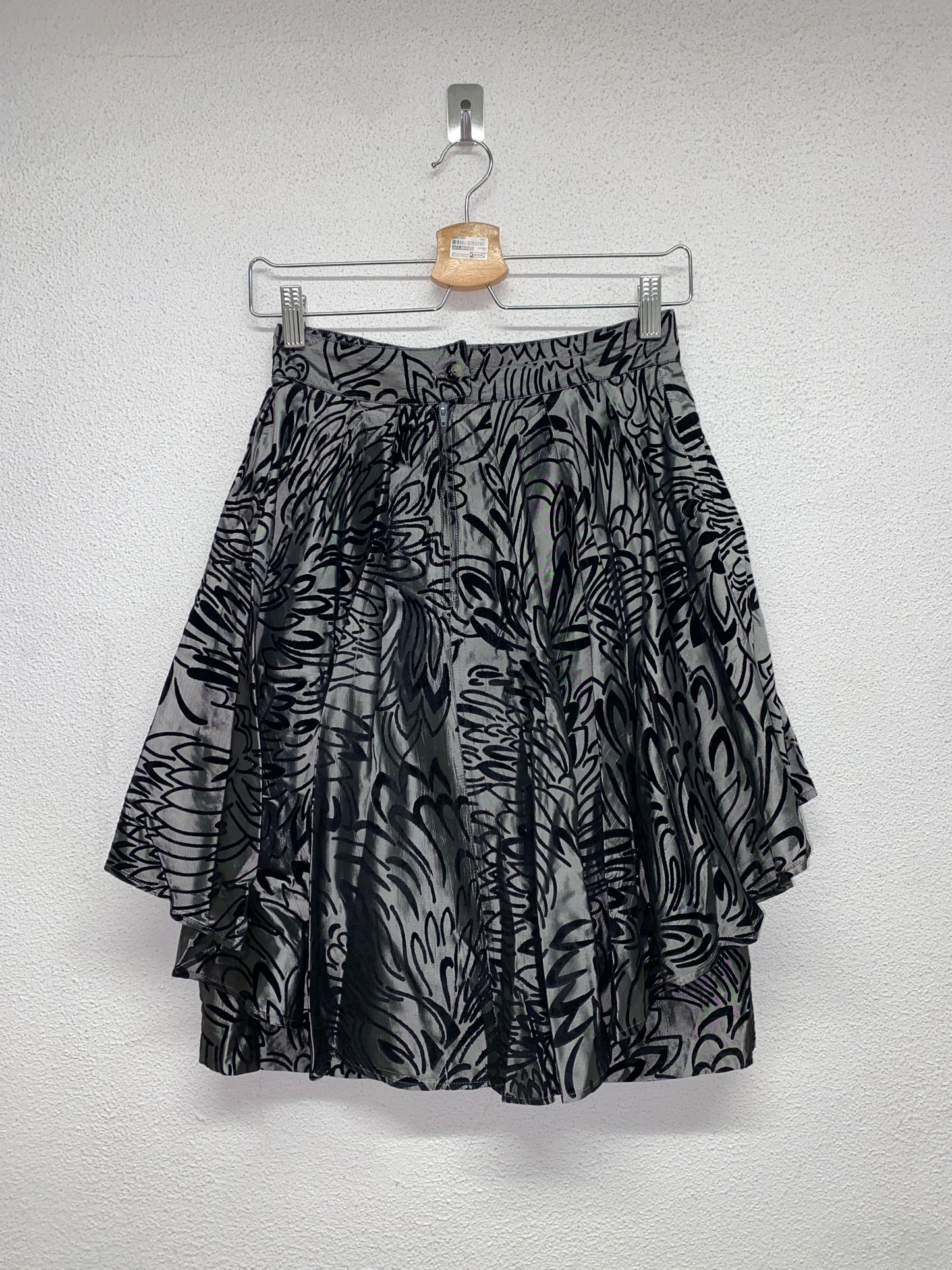 BURBERRY grey double-layer skirt (XS)
