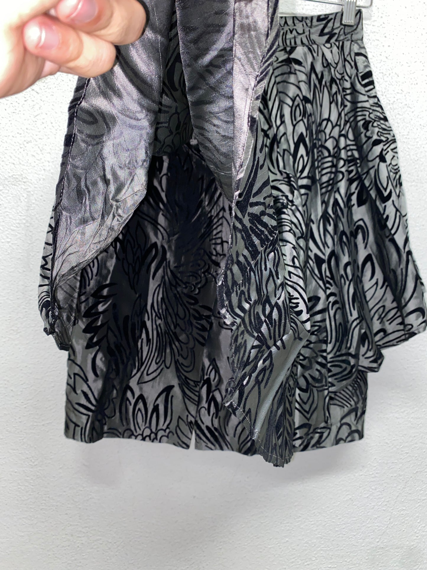 BURBERRY grey double-layer skirt (XS)