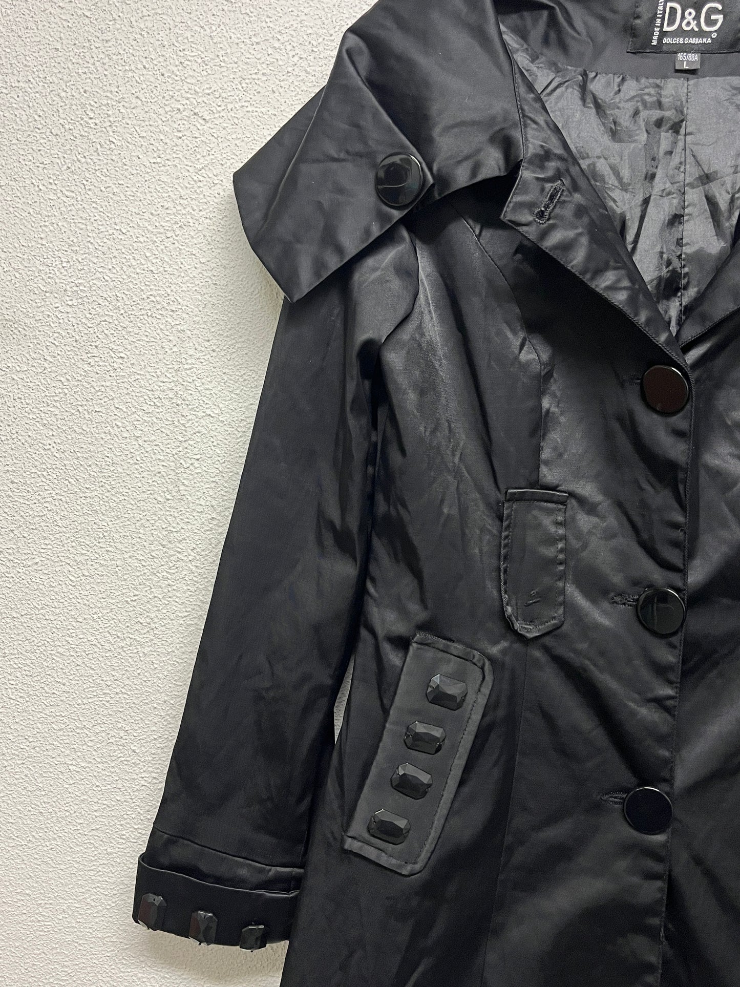 DOLCE & GABBANA nylon cargo parka with oversized collar (L)
