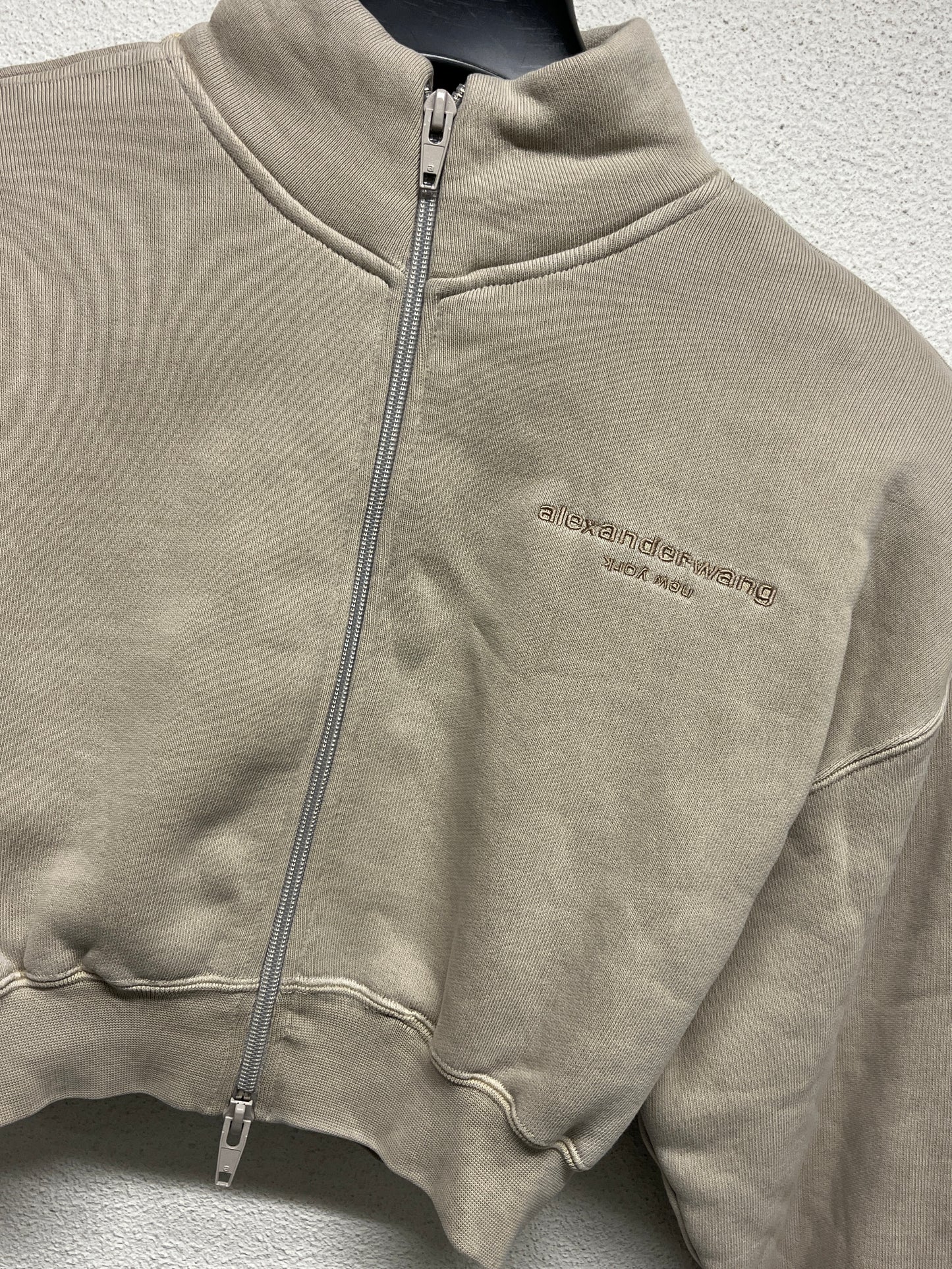 ALEXANDER WANG zip-up cropped jacket with shoulders pads  (XS)